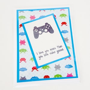 Tarjeta de controlador de juego, tarjeta de jugador, tarjeta de novio jugador, tarjeta de novia de jugador, tarjeta de videojuego, tarjeta de amante de videojuegos, tarjeta de pádel, control