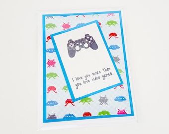 Gamer Love Card, Game Controller, Boyfriend, Girlfriend, Console Control Card, Players
