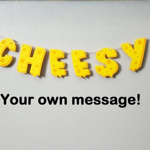 Cheese Banner, Cheesy Decor, Fondue Party, Cheese Sign, Charcuterie Motif, Dairy Decorations, Engagement Signs, Pizza Party, Fromage, Queso