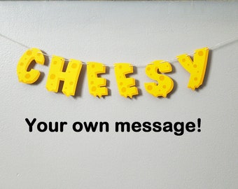 Cheese Banner, Cheesy Decor, Fondue Party, Cheese Sign, Charcuterie Motif, Dairy Decorations, Engagement Signs, Pizza Party, Fromage, Queso