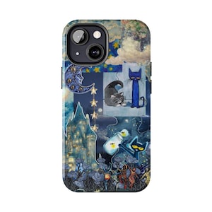 Pete The Cat Phone Cases, Groovy Blue Cat Aesthetic For iPhone 17 - X, Samsung S25 - S21, Retro Artistic Cat Guitar Cartoon, Cool Cat Gift #4