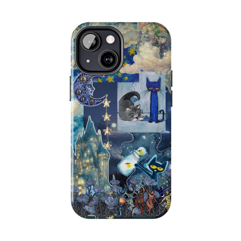 Pete The Cat Phone Cases, Groovy Blue Cat Aesthetic For iPhone 17 - X, Samsung S25 - S21, Retro Artistic Cat Guitar Cartoon, Cool Cat Gift #4