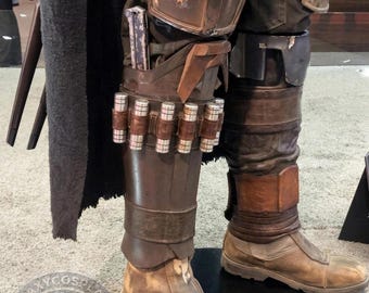 Starwars Inspired the Mandalorian Handmade Real Leather Leg Armour Package Men Cosplay Costume Prop