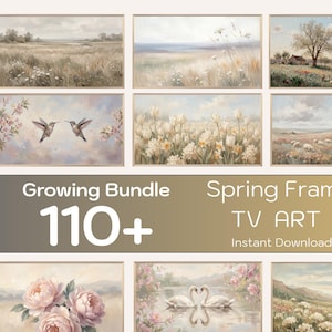 Spring Frame TV Art Bundle 110+ | Floral  Easter Meadow Cottage Decor (Digital Download)