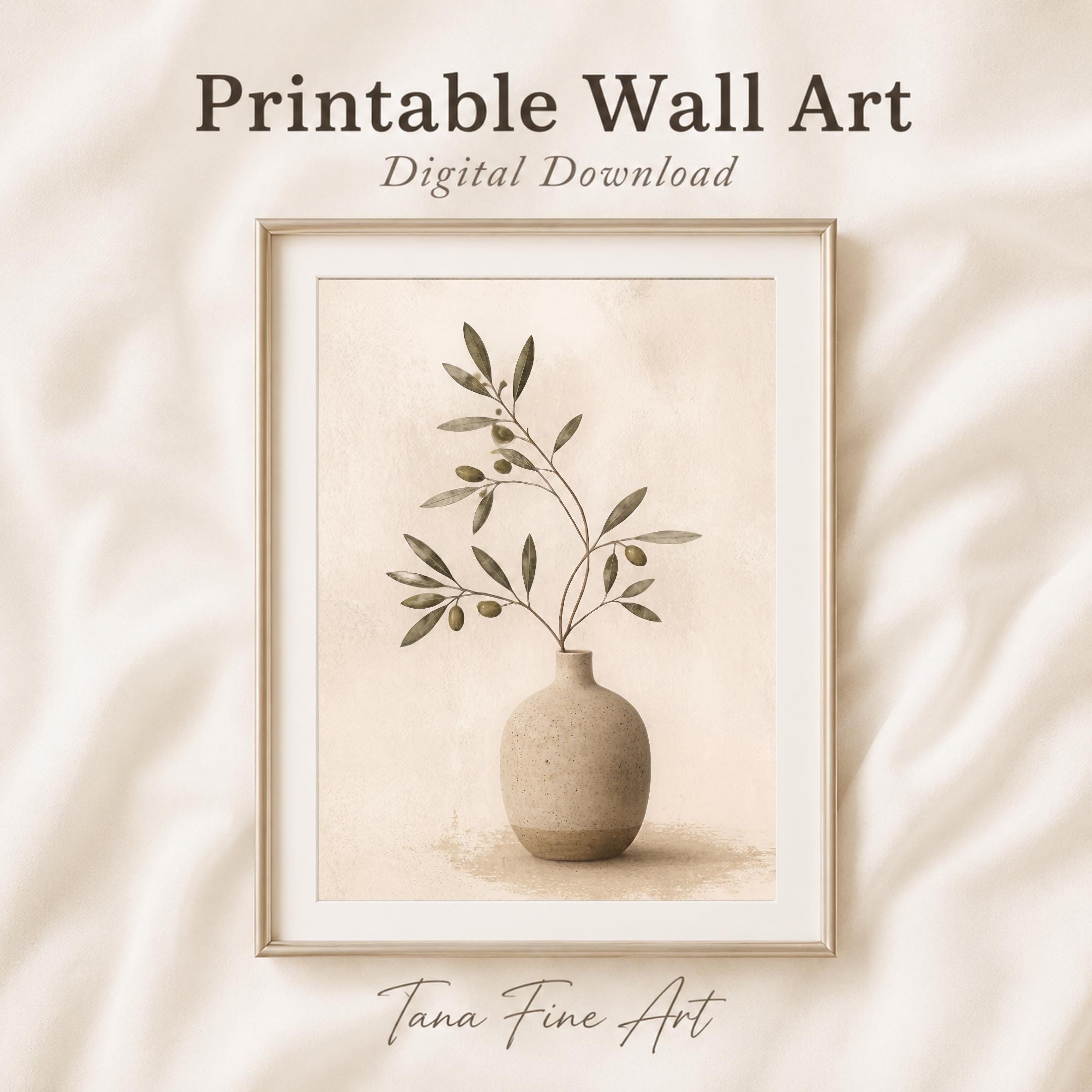 Neutral Abstract Landscape Printable Wall Art Set, Minimalist Botanical Beige Home Decor Digital Download — image 6