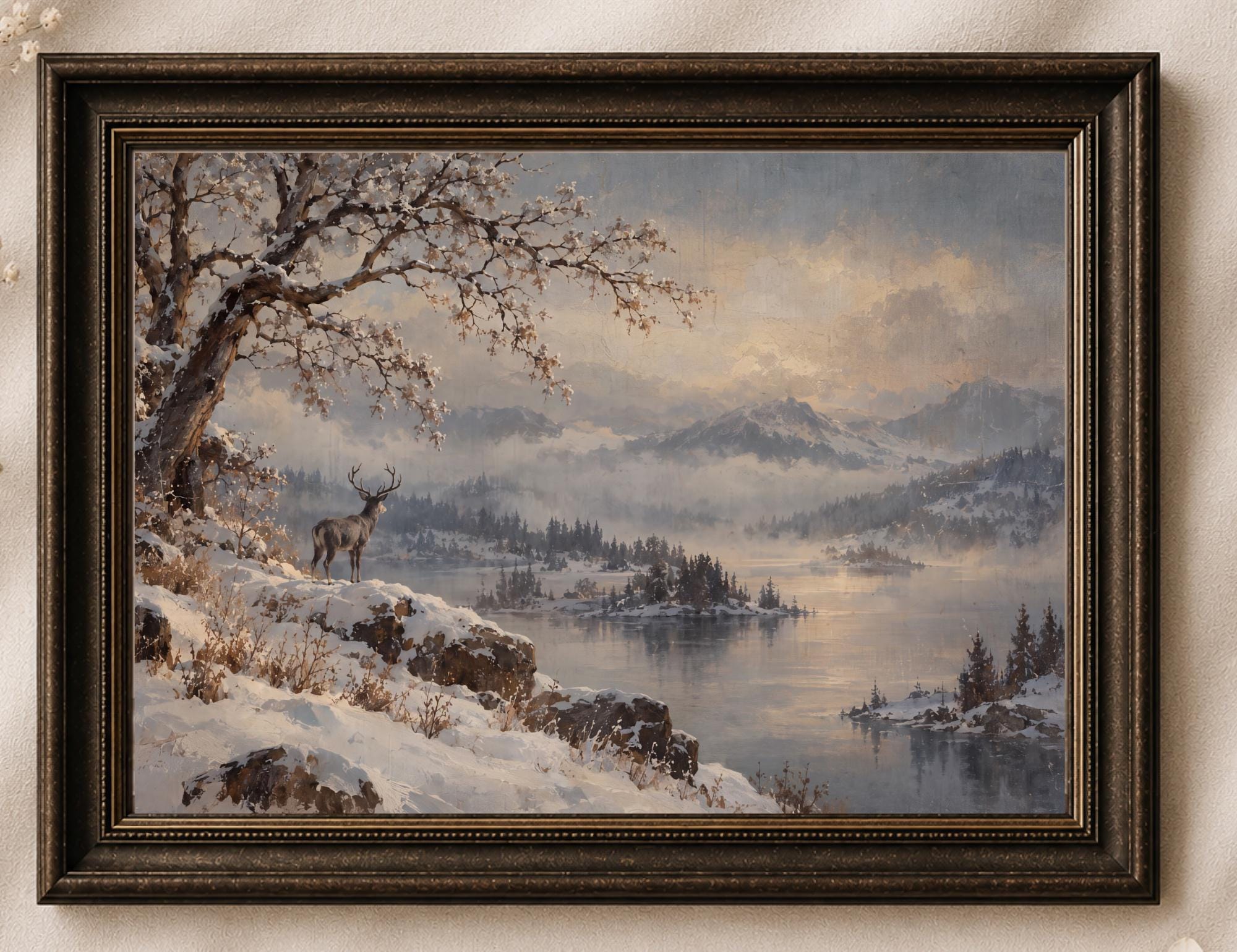 Stag above the Winter Lake — image 2
