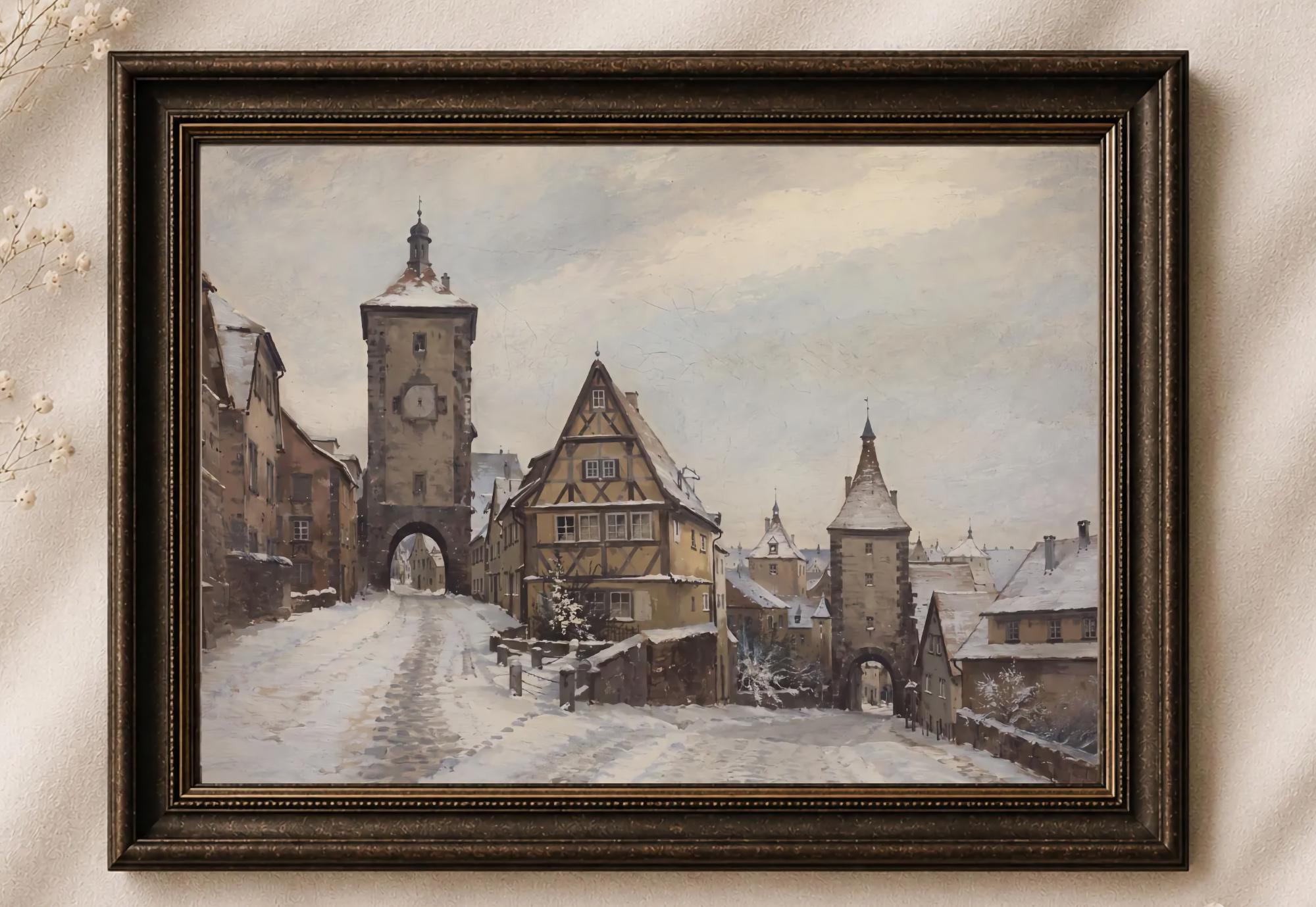 Snow along a Medieval-Inspired Town Street — image 2