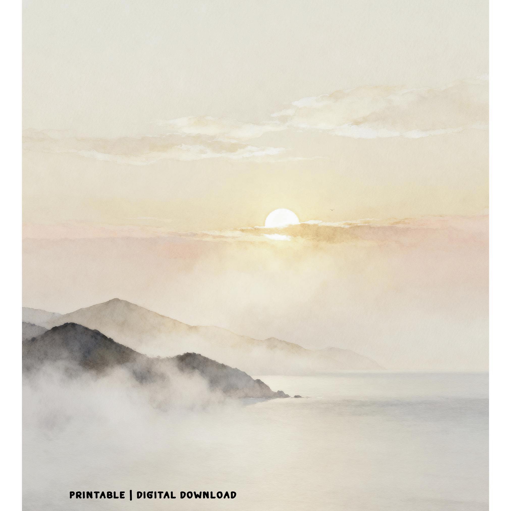 Smoky Mountain Landscape Print, Quiet Luxury Wall Art, Digital Download — image 2
