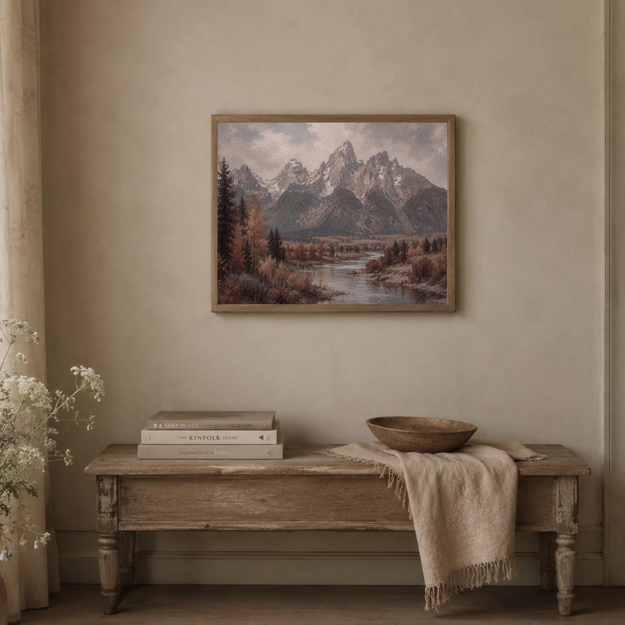 Mountain Landscape Wall Art | Moody Vintage Mountain Print | Fall Nature Printable Digital Download — image 4