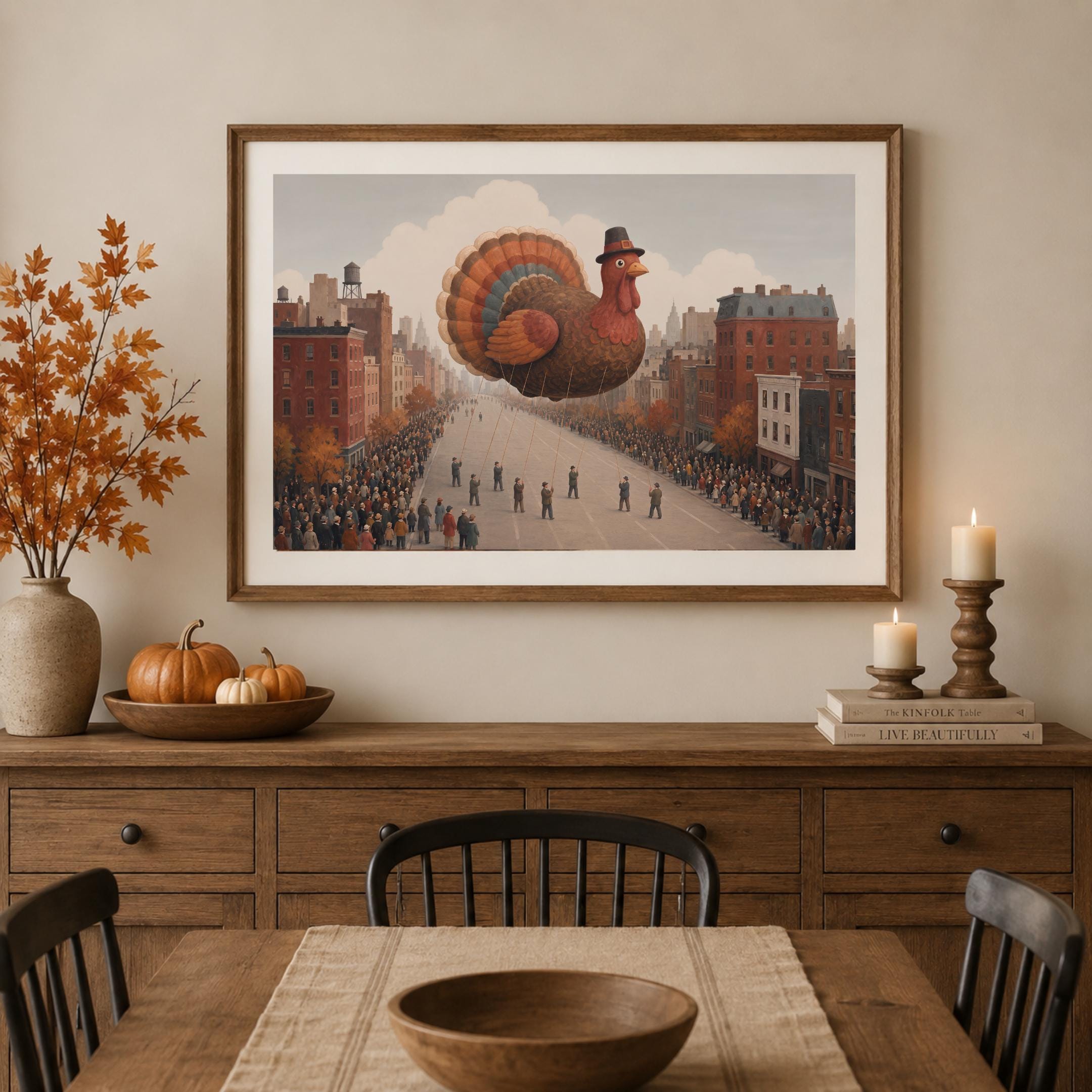 Thanksgiving Turkey Balloon Parade Printable Wall Art, Vintage Autumn Digital Download — image 5