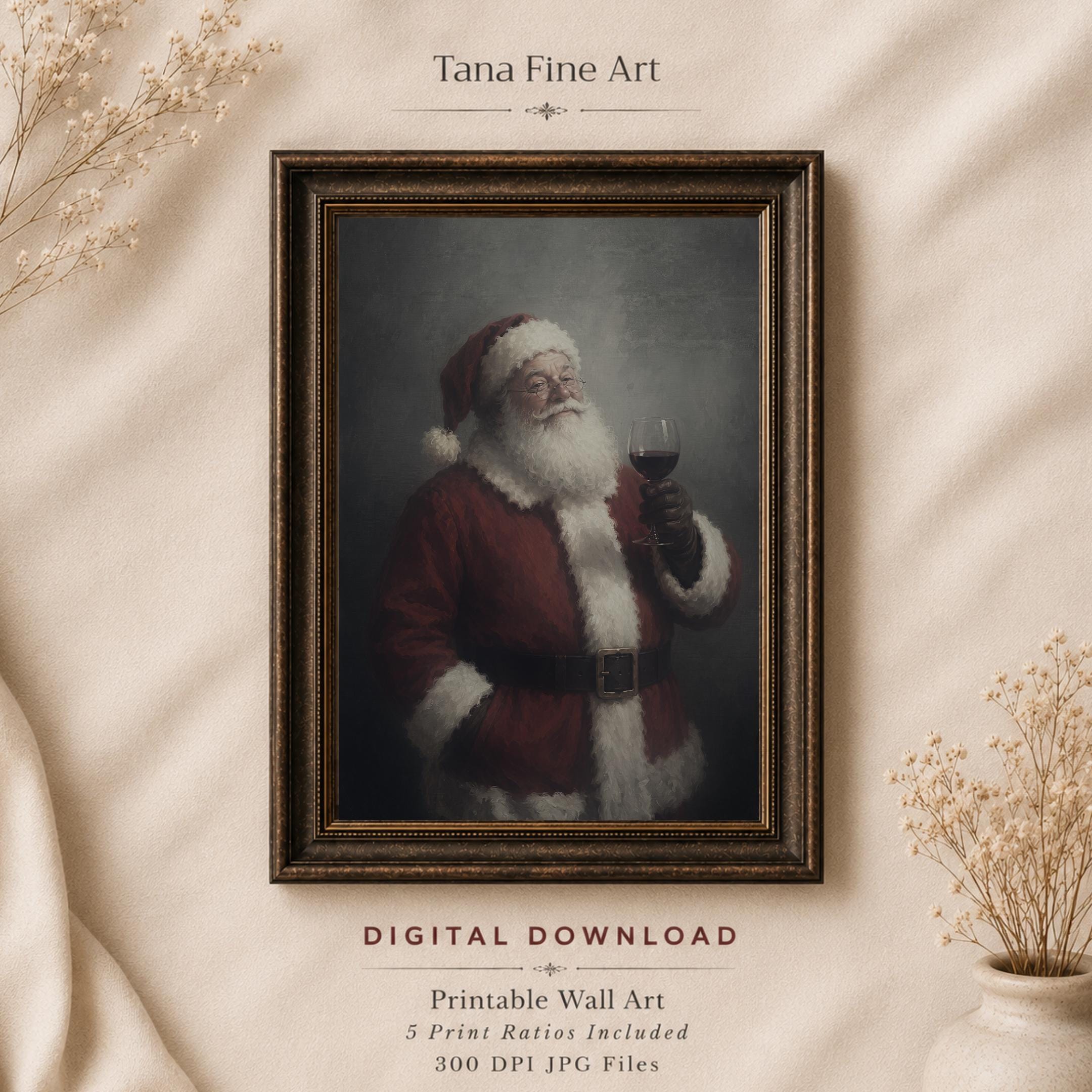 Santa with a Glass of Red Wine — image 5