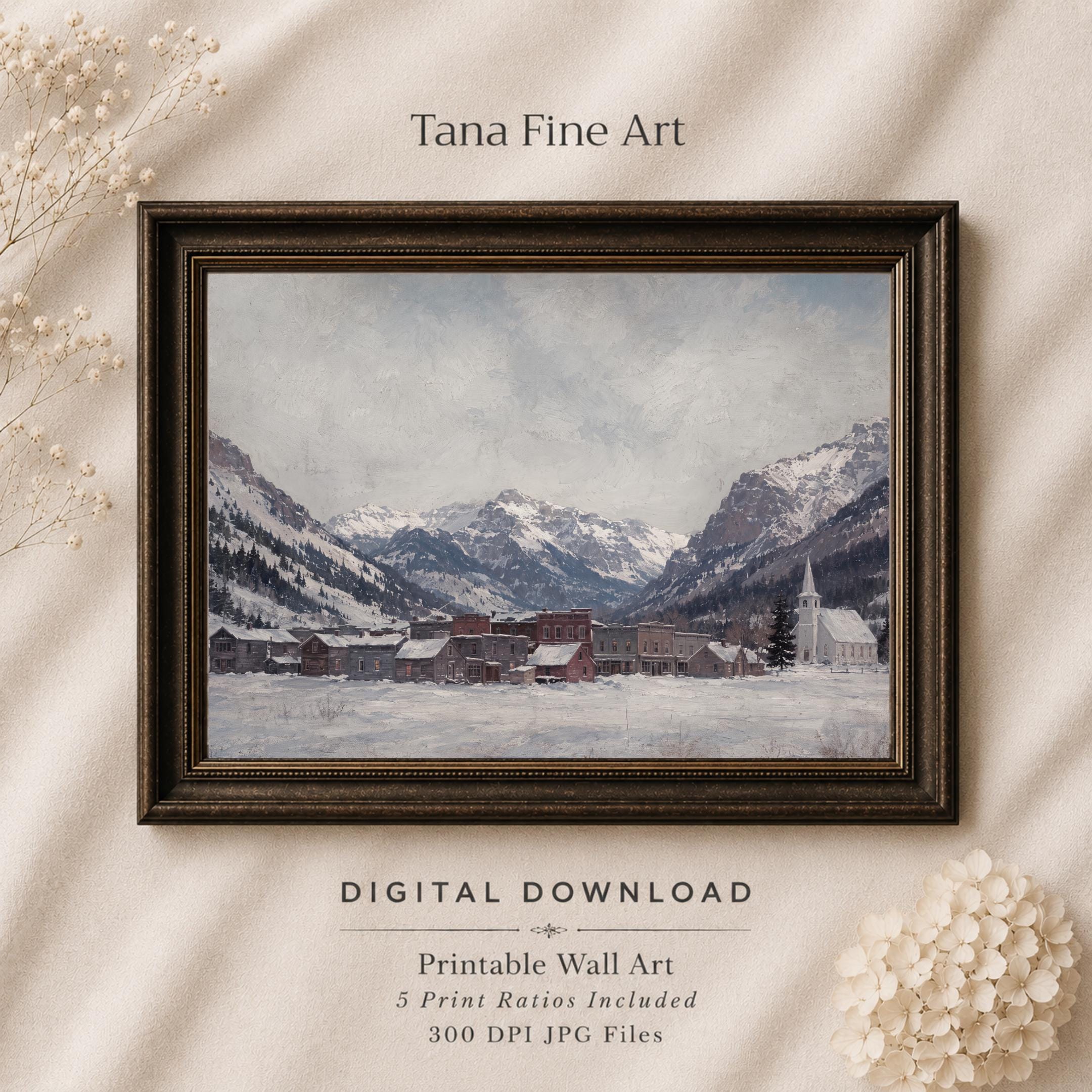 Telluride-Inspired Snowy Town & Peaks