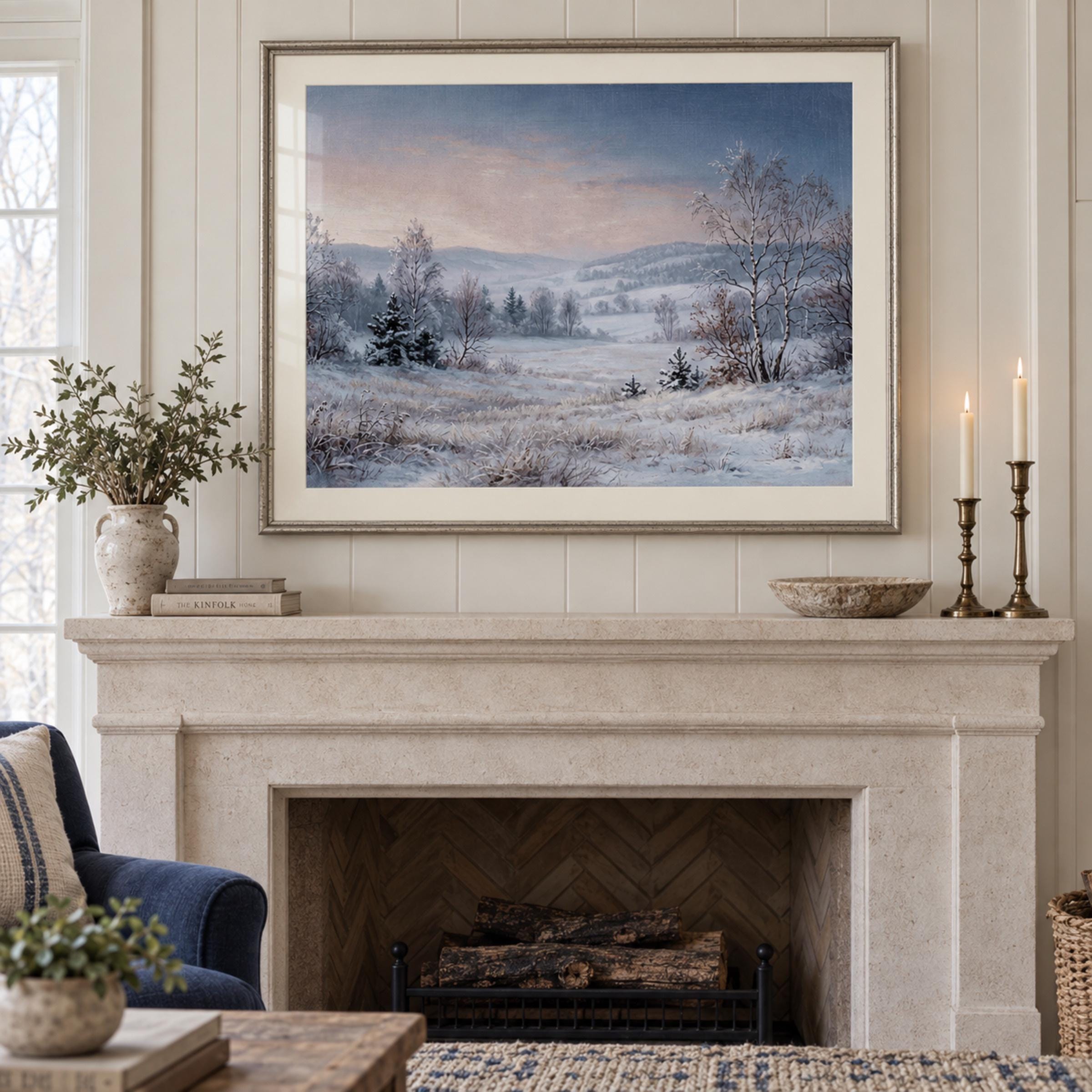 Birch Trees beneath a Pastel Winter Sky — image 3