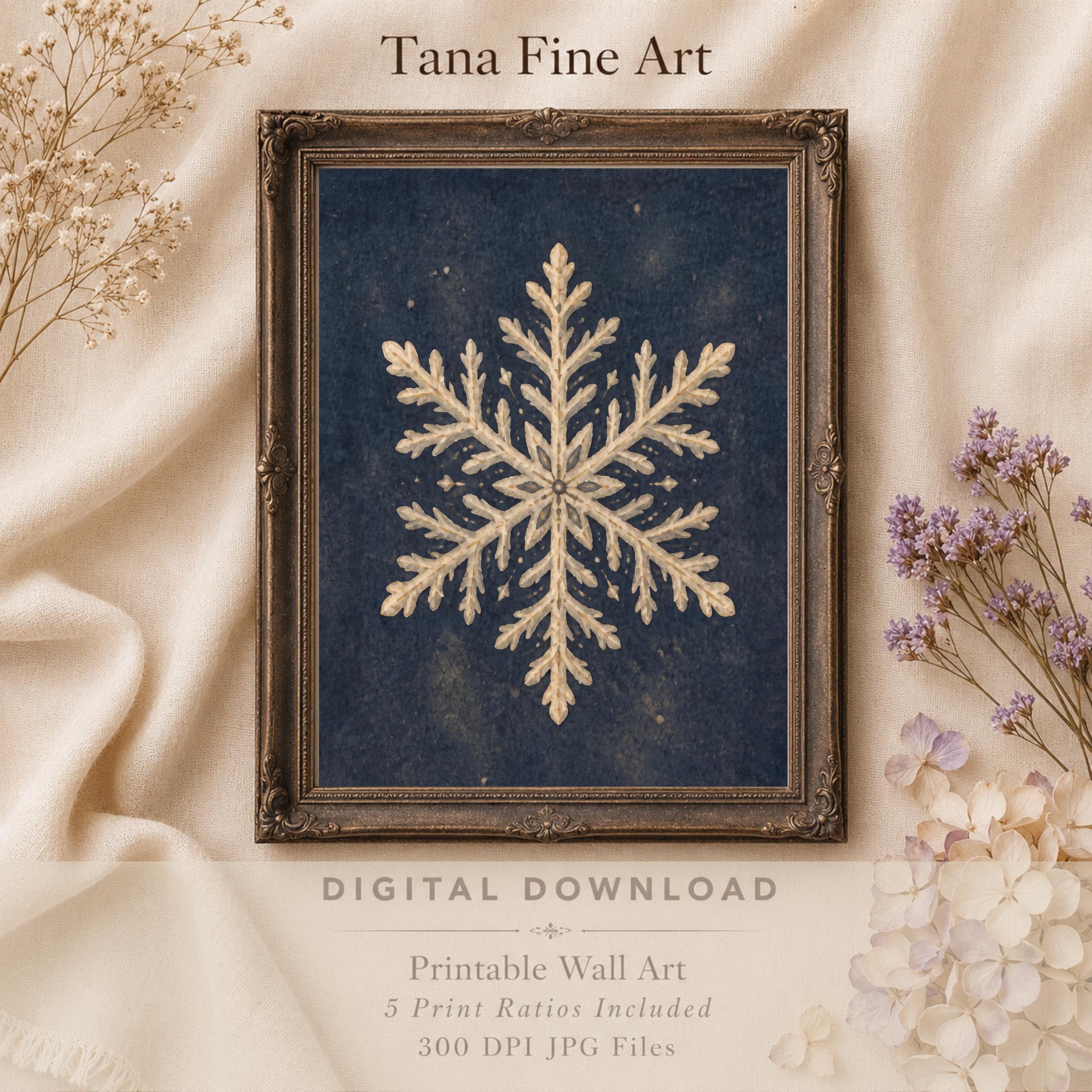 Cream Snowflake on Winter Blue — image 6