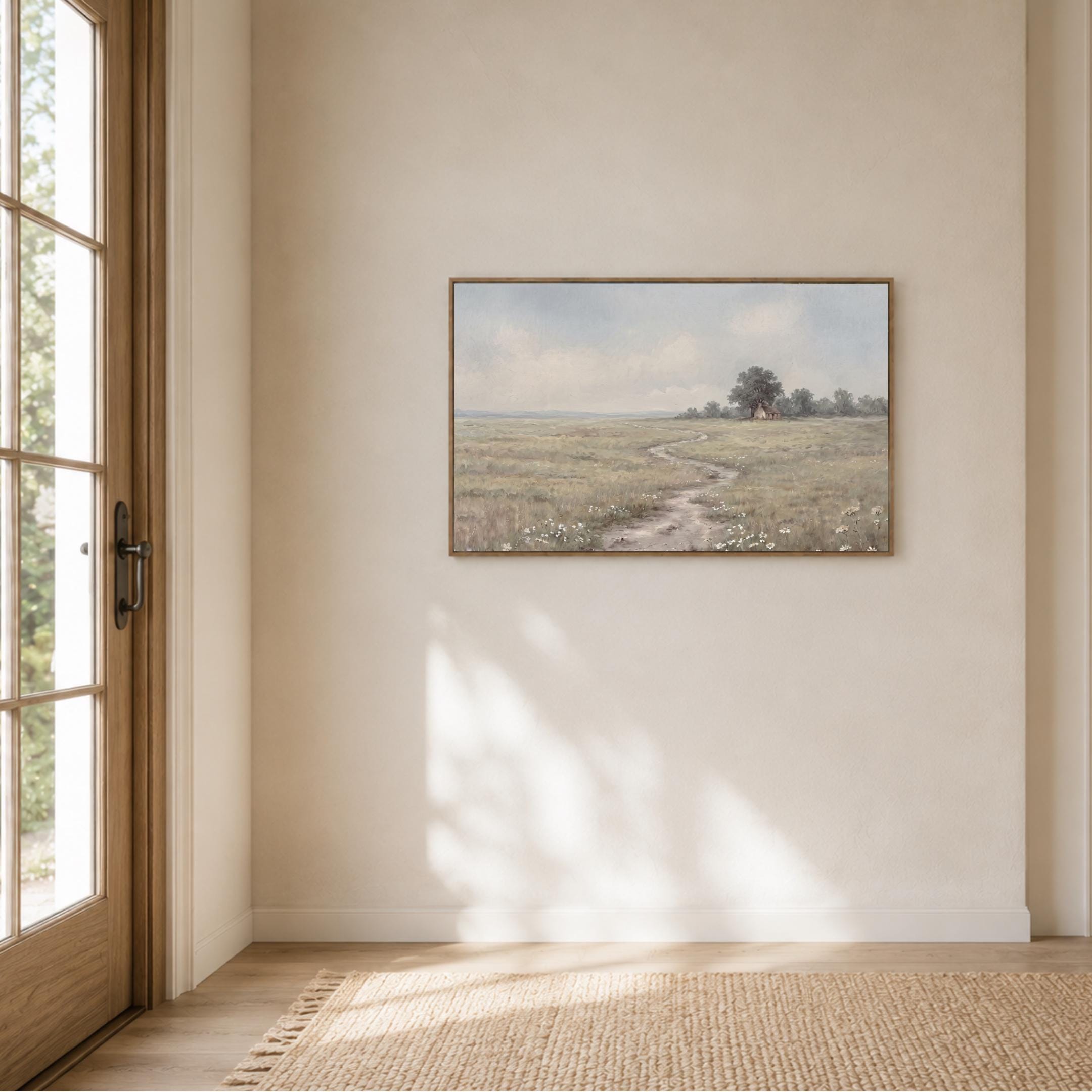 Meadow Path Landscape Print, Calm Summer Daisy Field Cottage Wall Art (Digital Download) — image 7