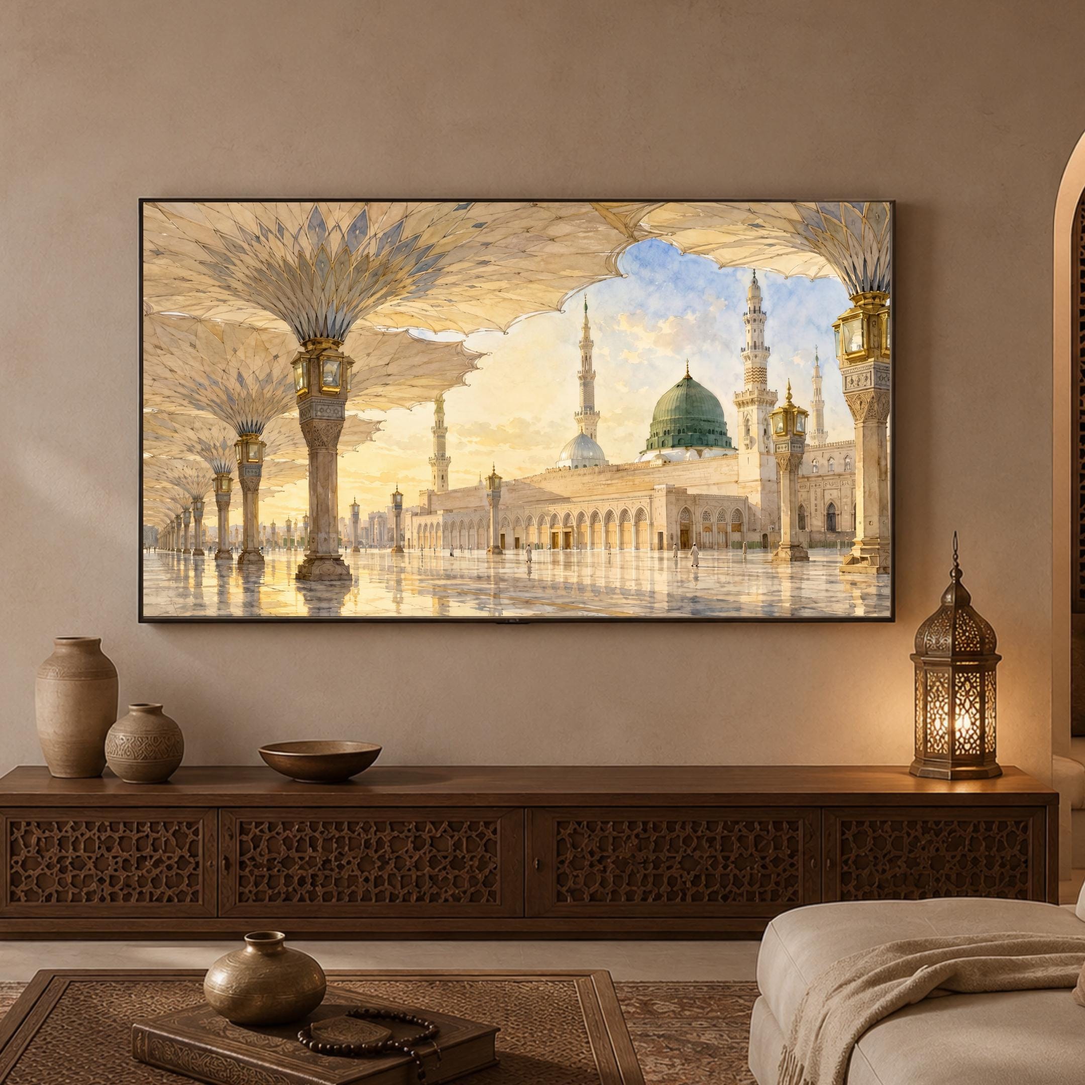 Islamic Frame TV Art Set of 3 | Watercolor Mosque Architecture | Samsung The Frame Digital Download — image 3