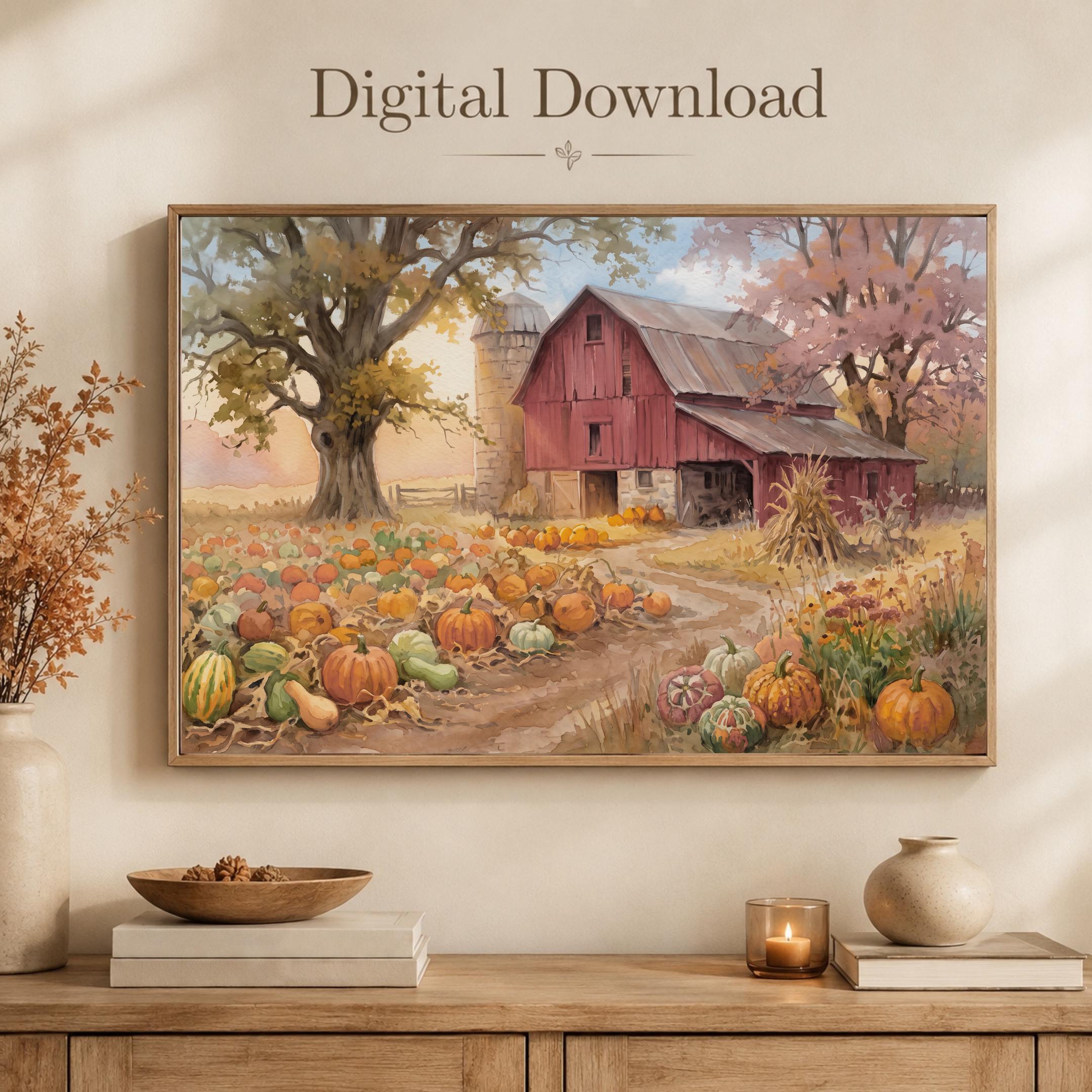 Red Barn Printable Wall Art | Pumpkin Patch Farmhouse Print | Fall Digital Download Decor — image 6
