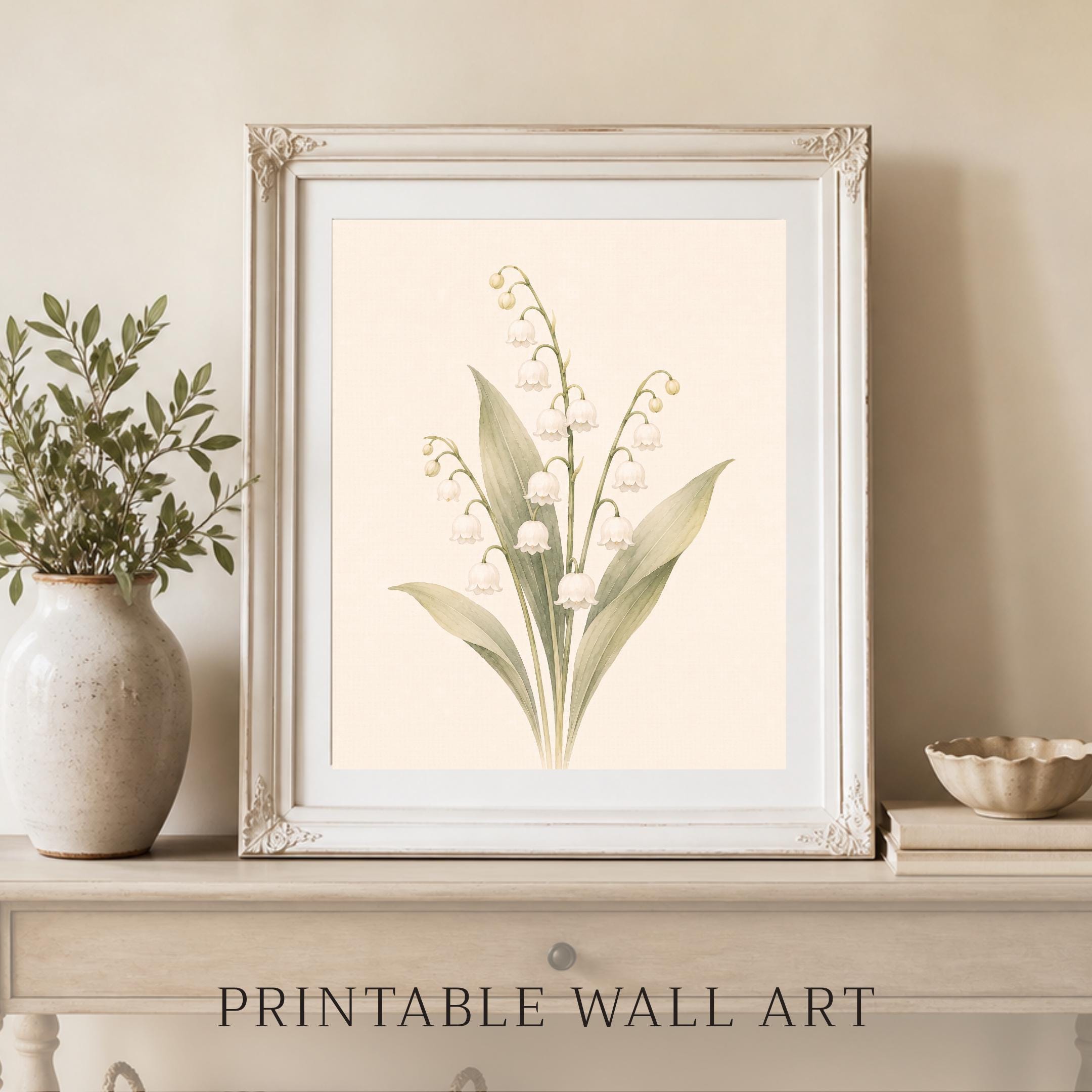 May Birth Flower Print | Lily of the Valley Wall Art | Botanical Gift Digital Download — image 7