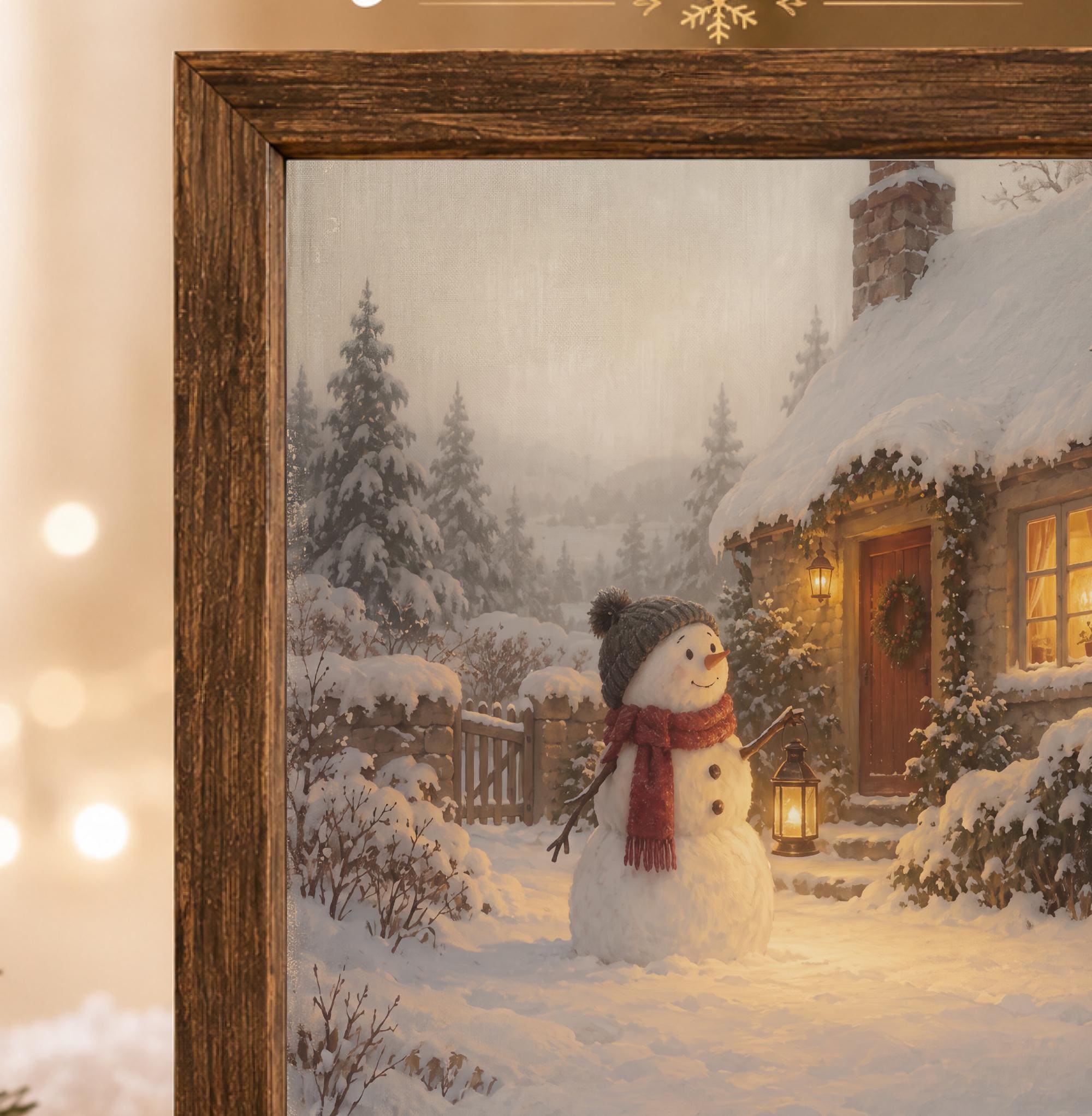 Snowman at the Cottage Door — image 2