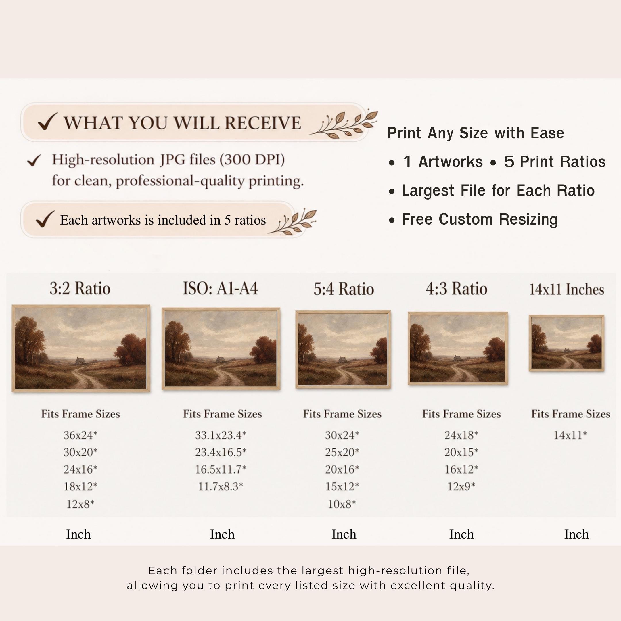 Fall Landscape Wall Art | Rustic Country Road Print | Autumn Printable Digital Download — image 9