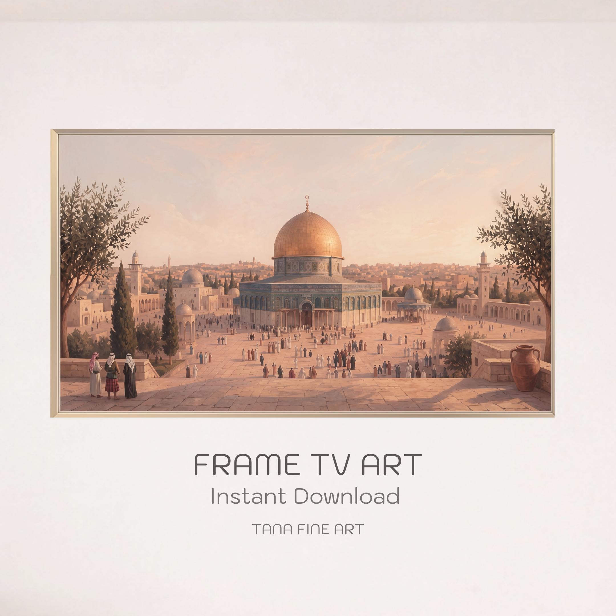 Islamic Frame TV Art Jerusalem Dome of the Rock Inspired 4K Digital Download Display Artwork