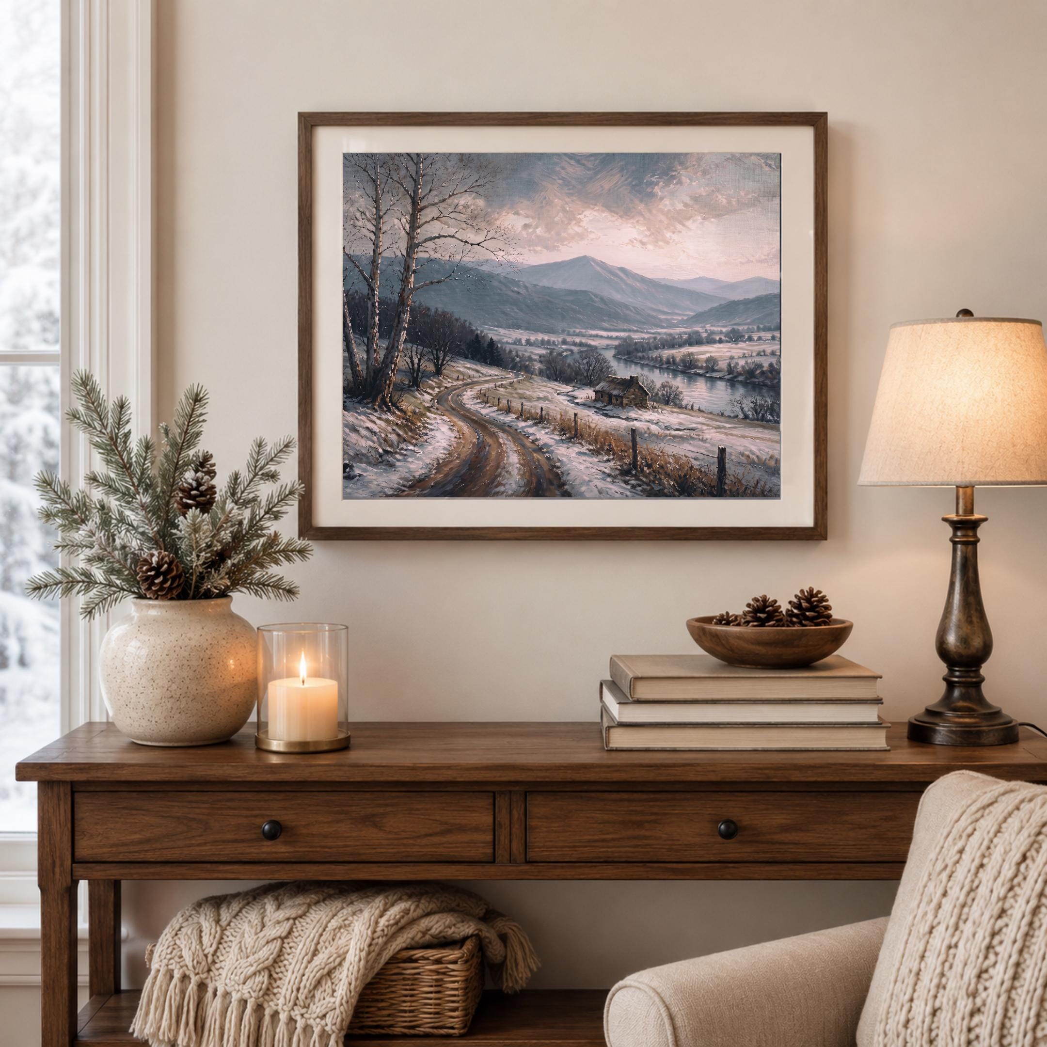 Winter Road above the River Valley — image 4