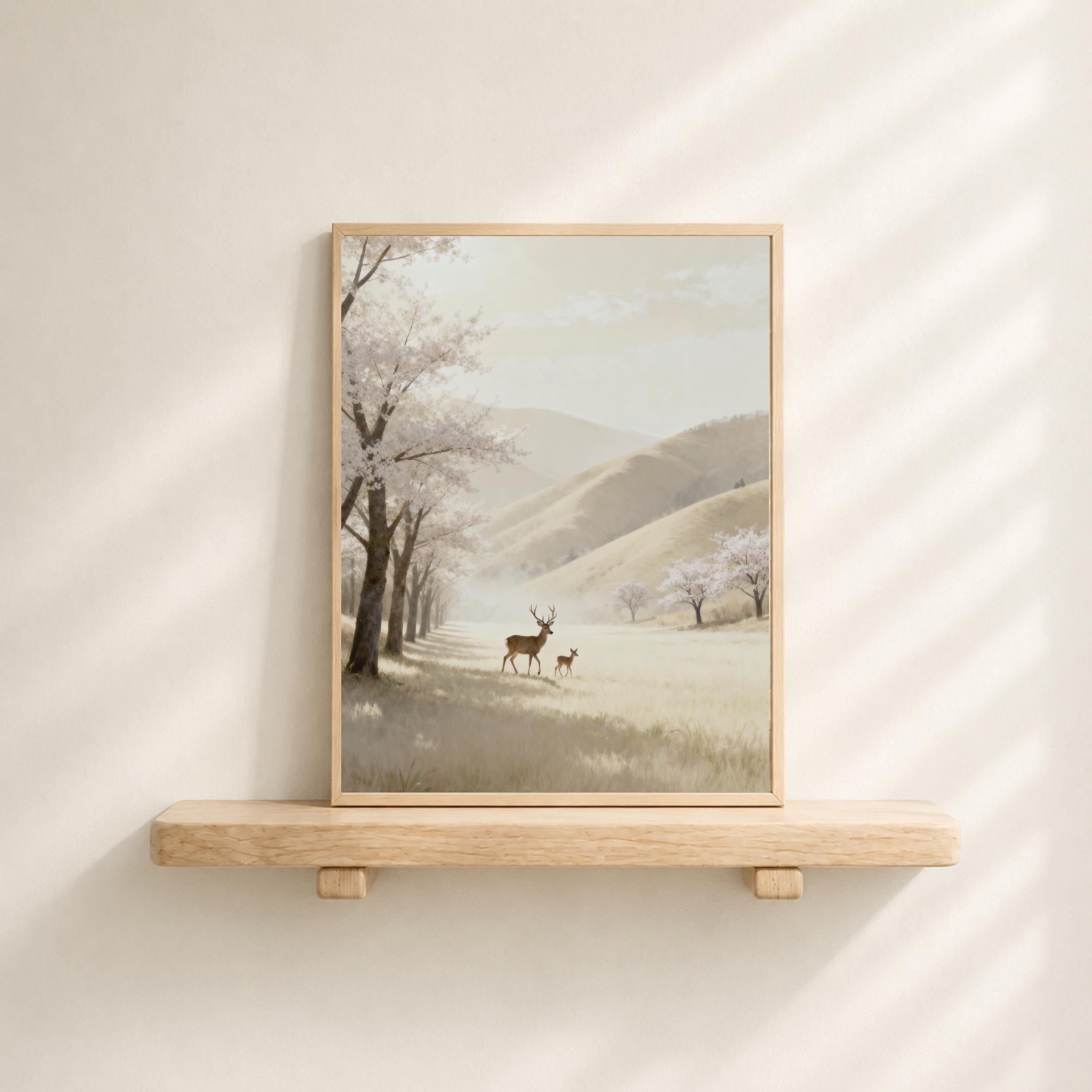 Neutral Whitetail Deer Wall Art Printable | Minimalist Wildlife Wall Decor (Digital Download) — image 2