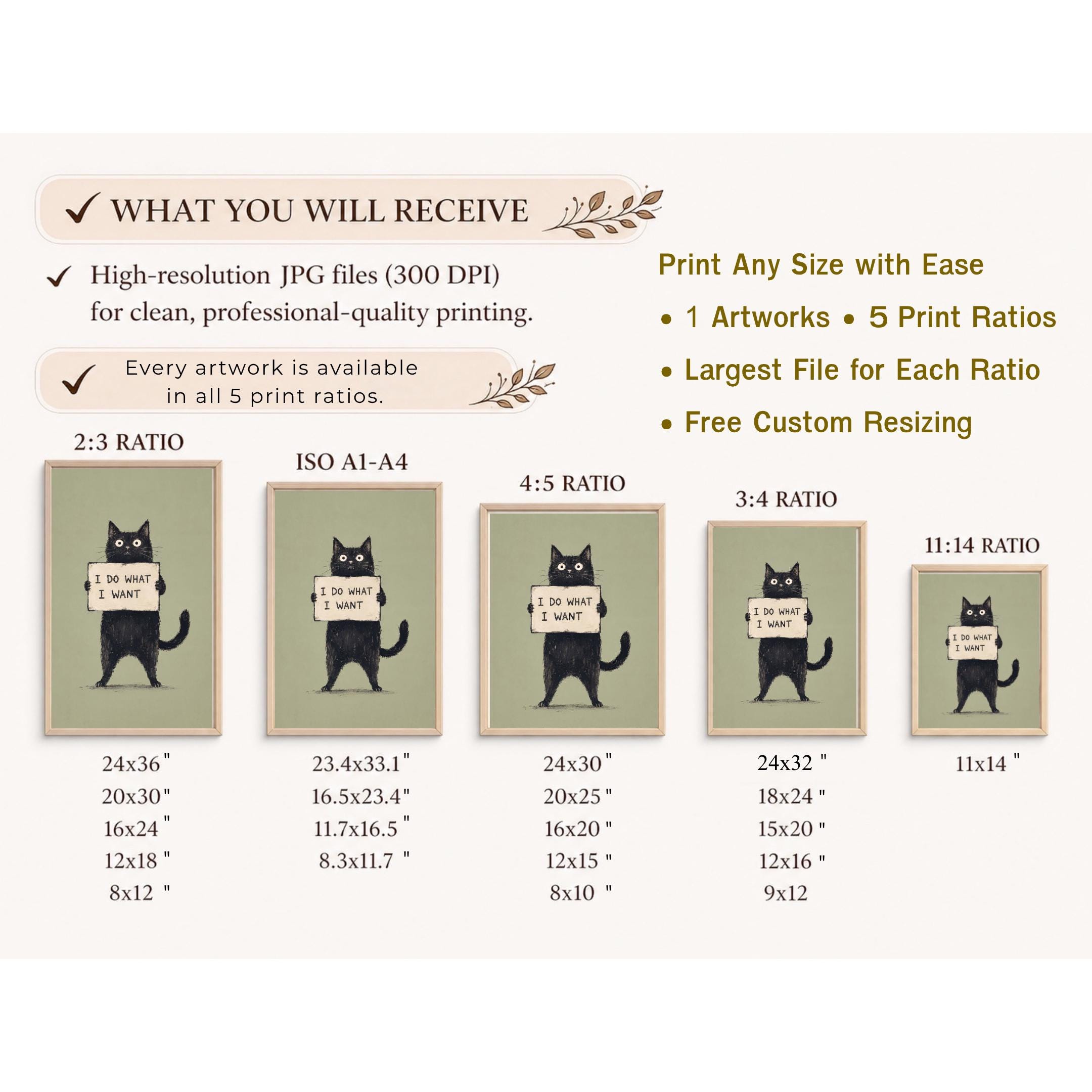Funny Black Cat Quote Wall Art | Cat Lover Printable Digital Download — image 9