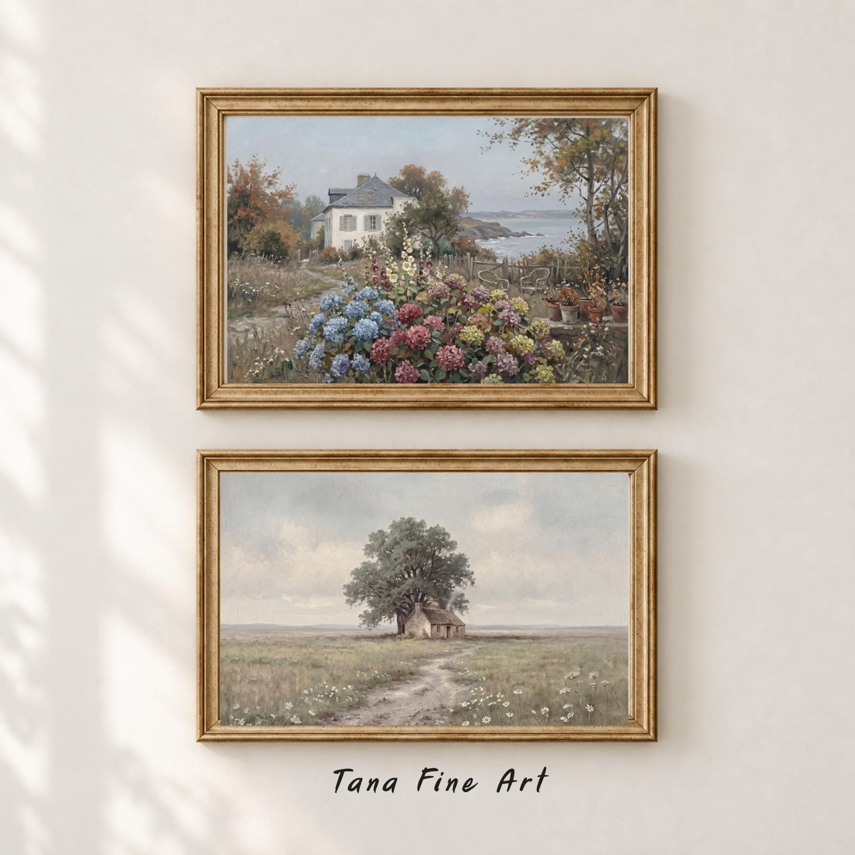 Vintage Cottage Gallery Wall Art Set 9, Floral Landscape Printable Decor Prints Digital Download — image 3