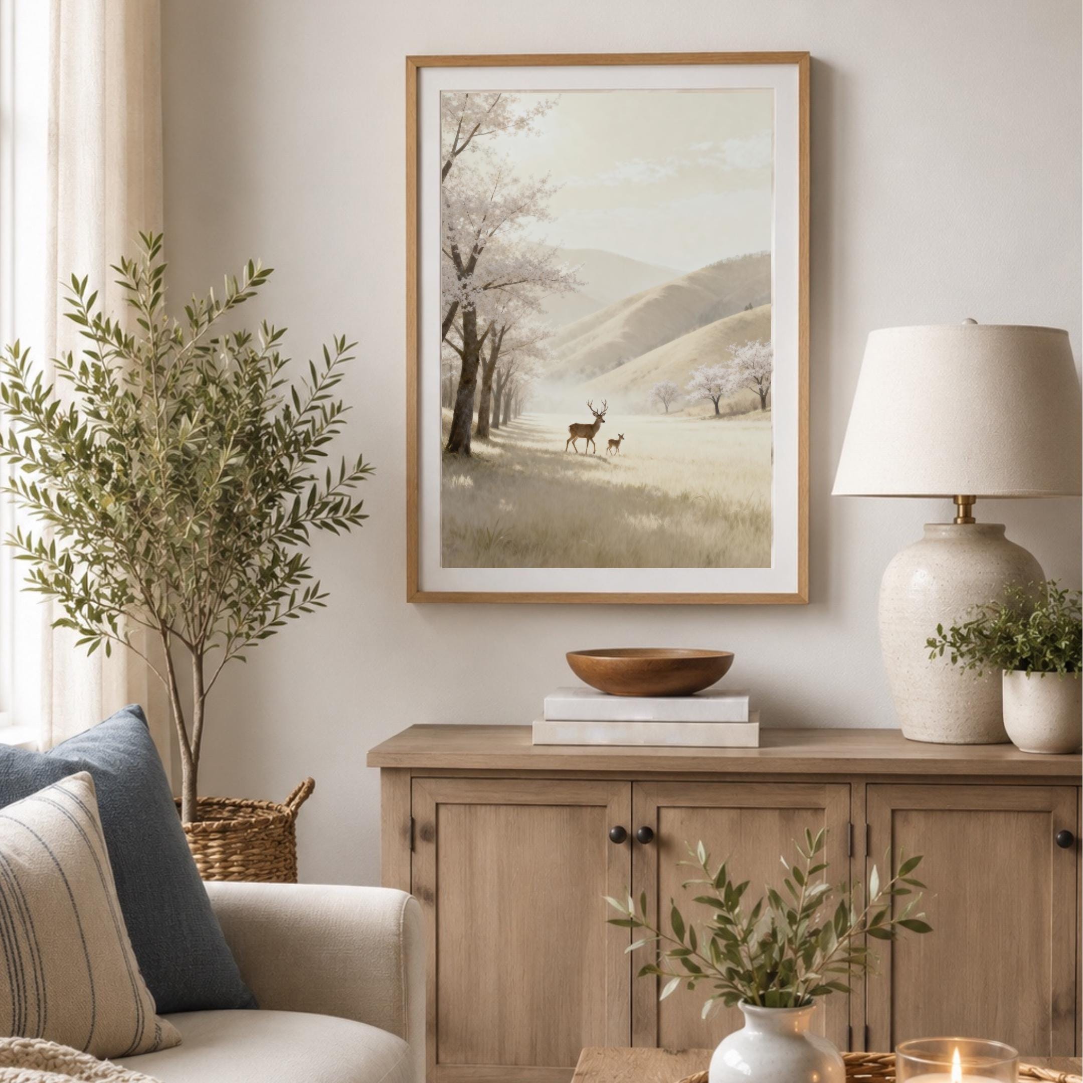 Neutral Whitetail Deer Wall Art Printable | Minimalist Wildlife Wall Decor (Digital Download) — image 4