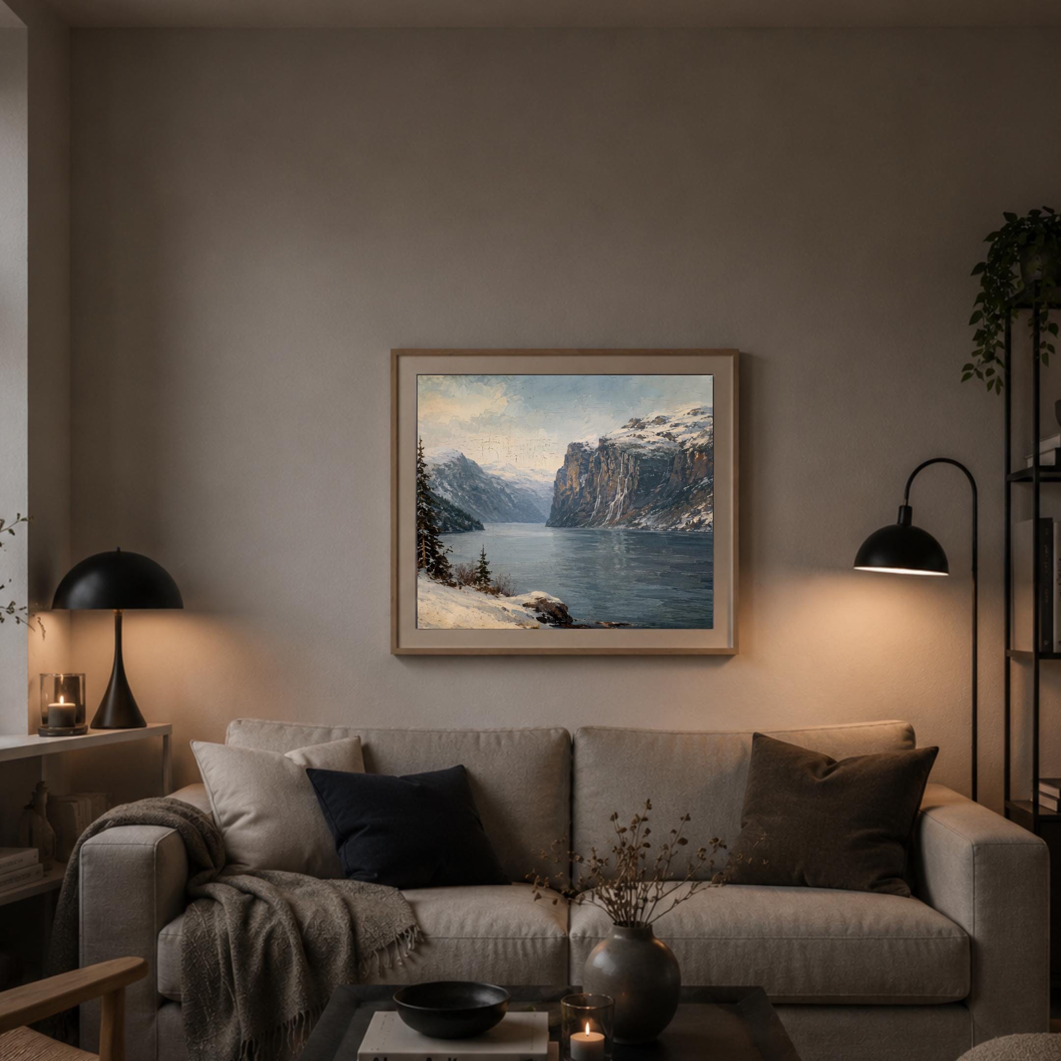 Winter Fjord beneath Snow-Covered Cliffs — image 7