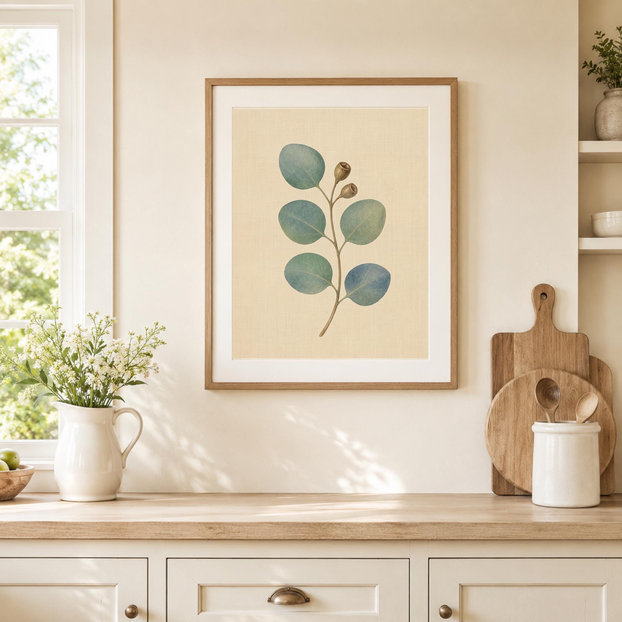 Eucalyptus Wall Art | Botanical Leaf Print | Vintage Greenery Digital Download — image 3