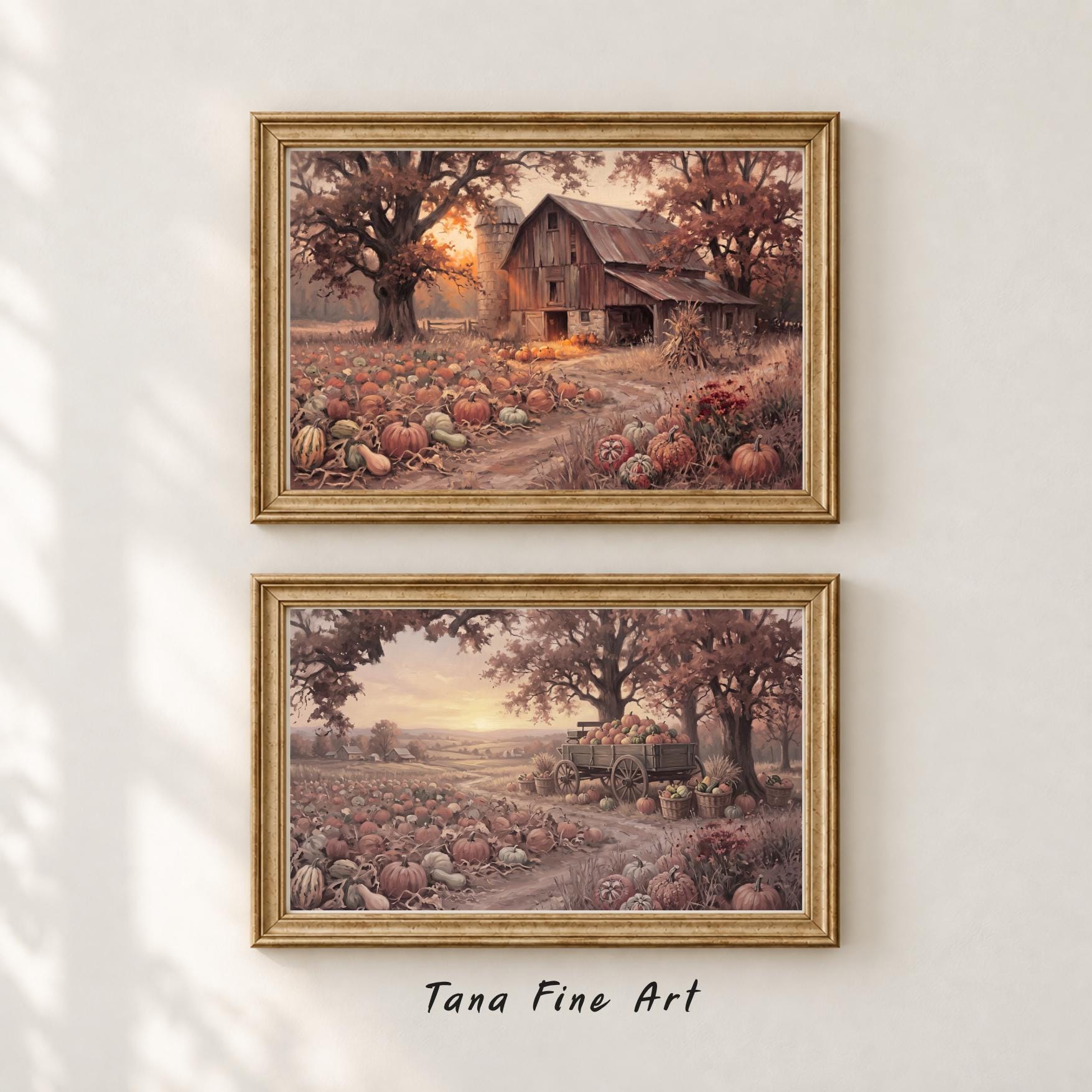 Rustic Fall Gallery Wall Art Set Printable, 5 Autumn Farmhouse Decor Prints Digital Download — image 3