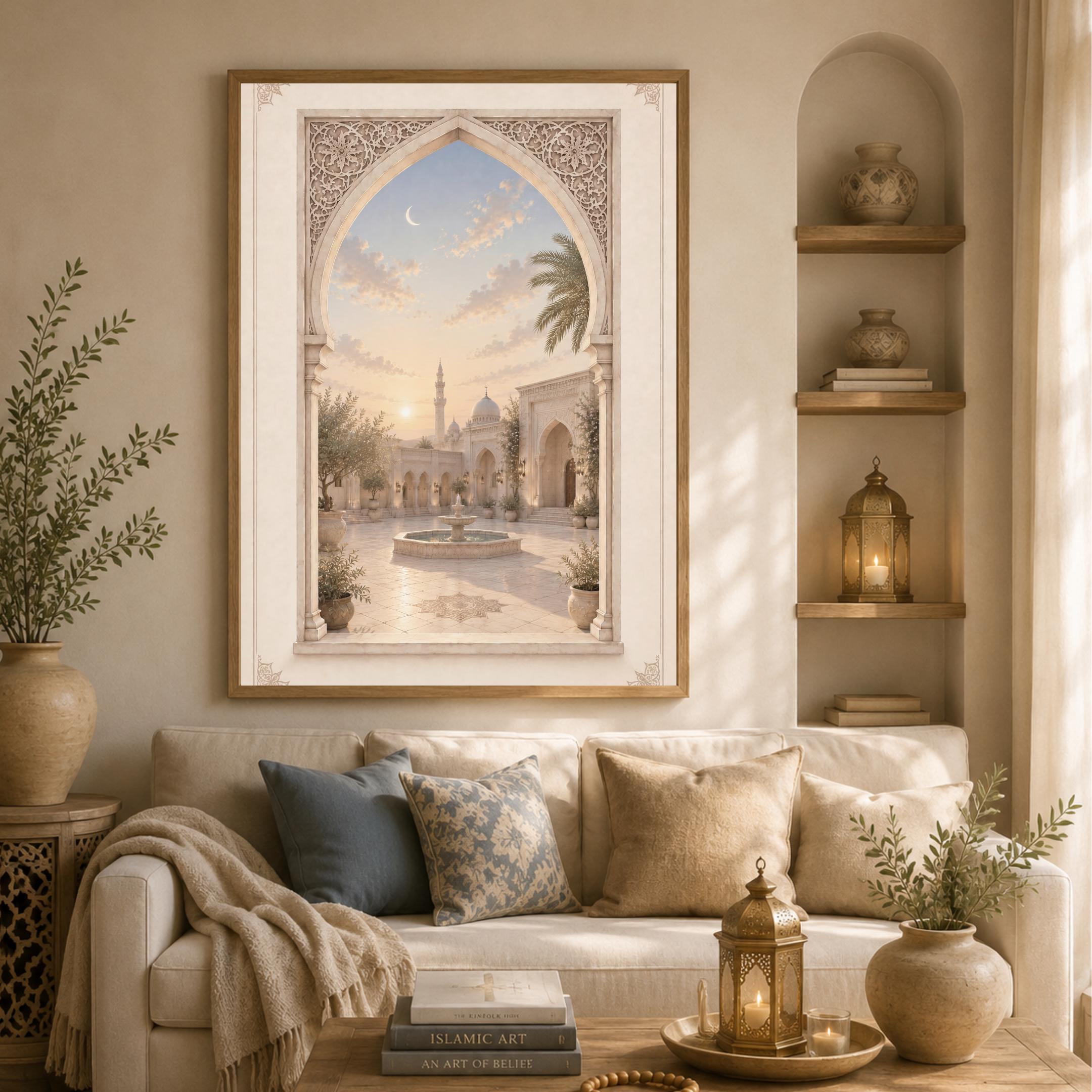 Crescent over the Courtyard — Islamic Arch Art — image 6
