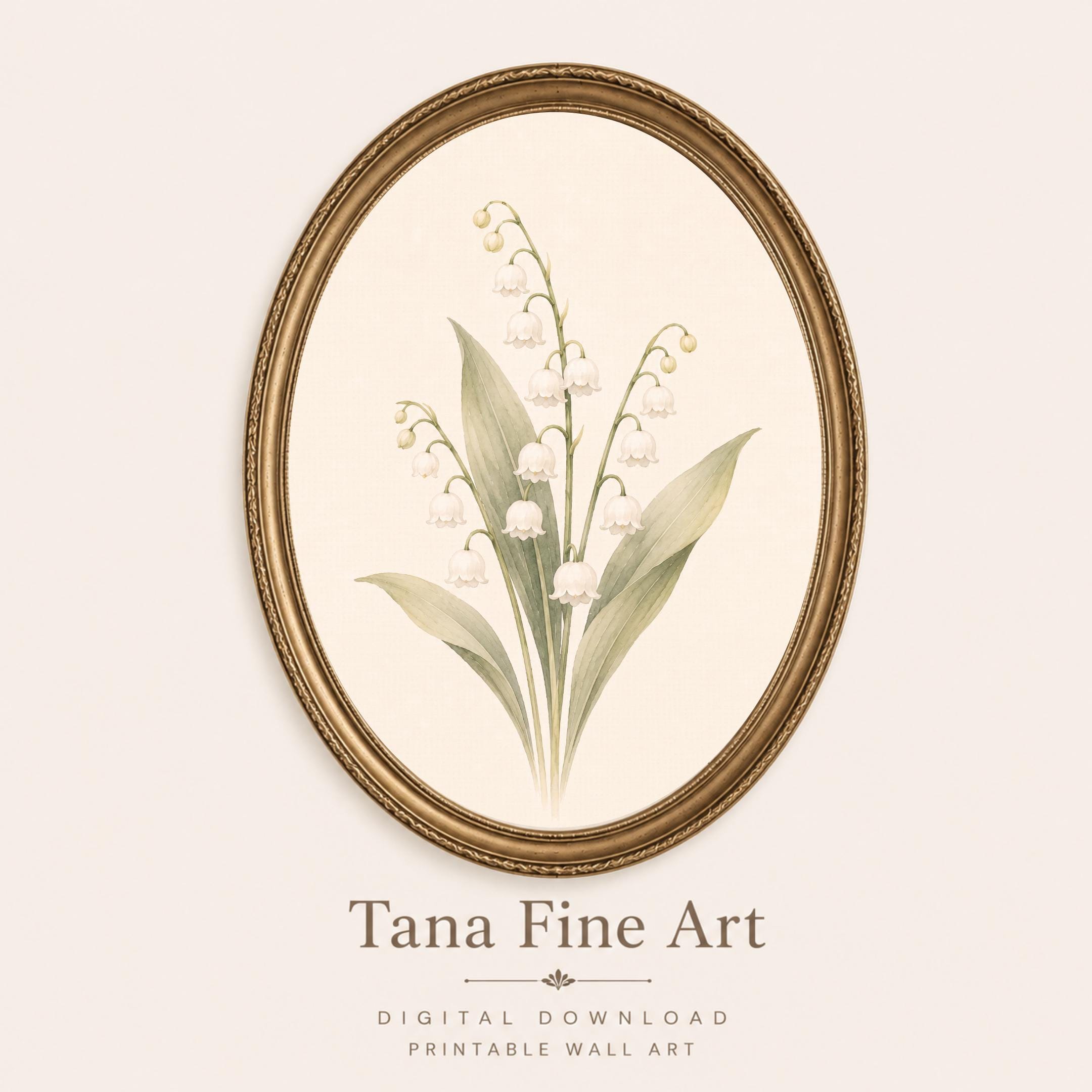 May Birth Flower Print | Lily of the Valley Wall Art | Botanical Gift Digital Download
