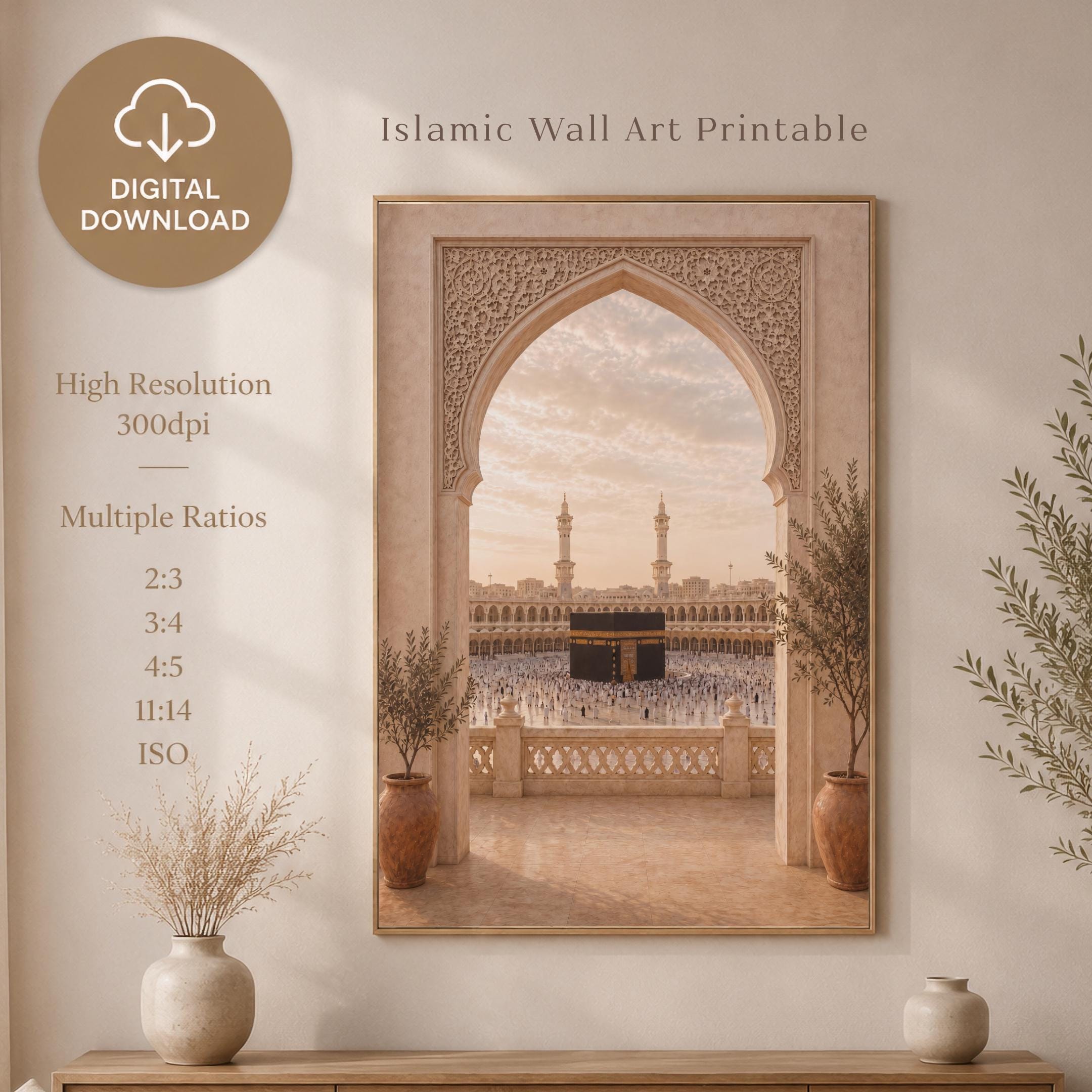 Kaaba & Medina through Ornamental Arches — Set of 2 — image 6