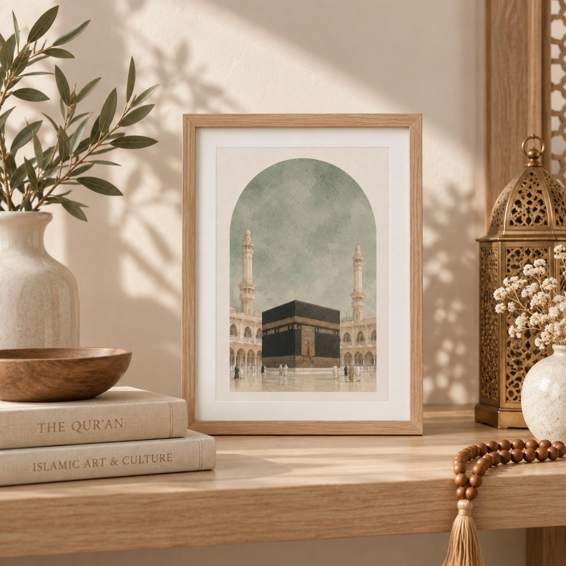The Kaaba under a Quiet Green Arch — image 5