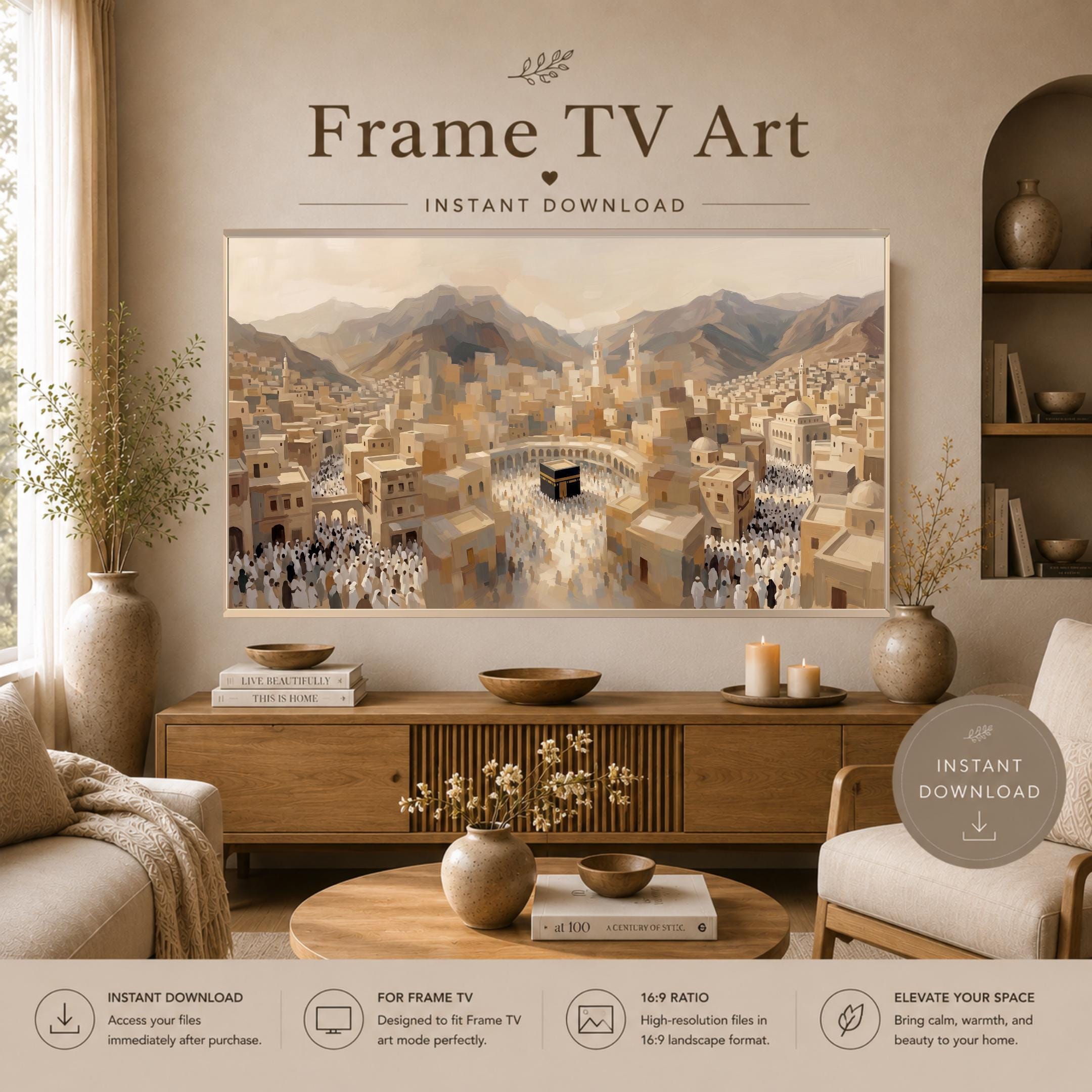 Kaaba Frame TV Art, Mecca Islamic Landscape, Hajj Umrah 4K Screen Display Digital Download — image 2