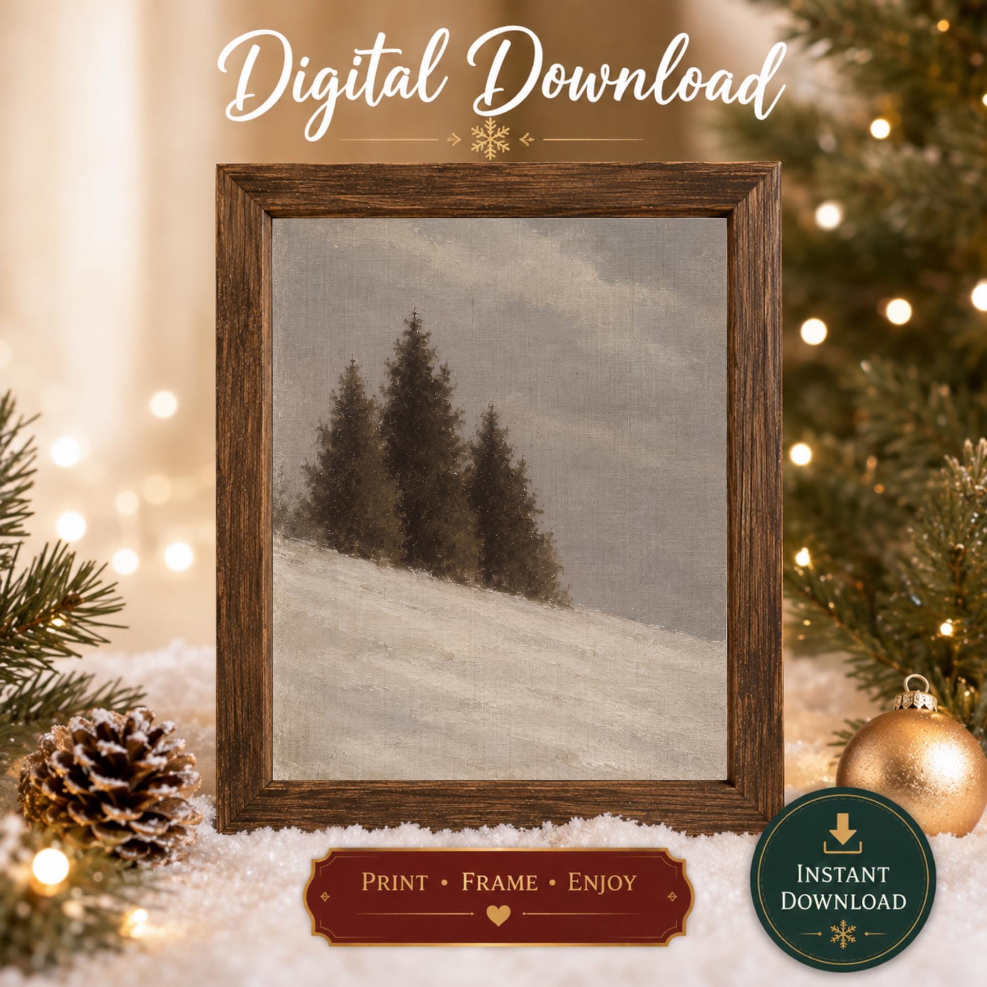 Evergreens on the Winter Slope — image 8
