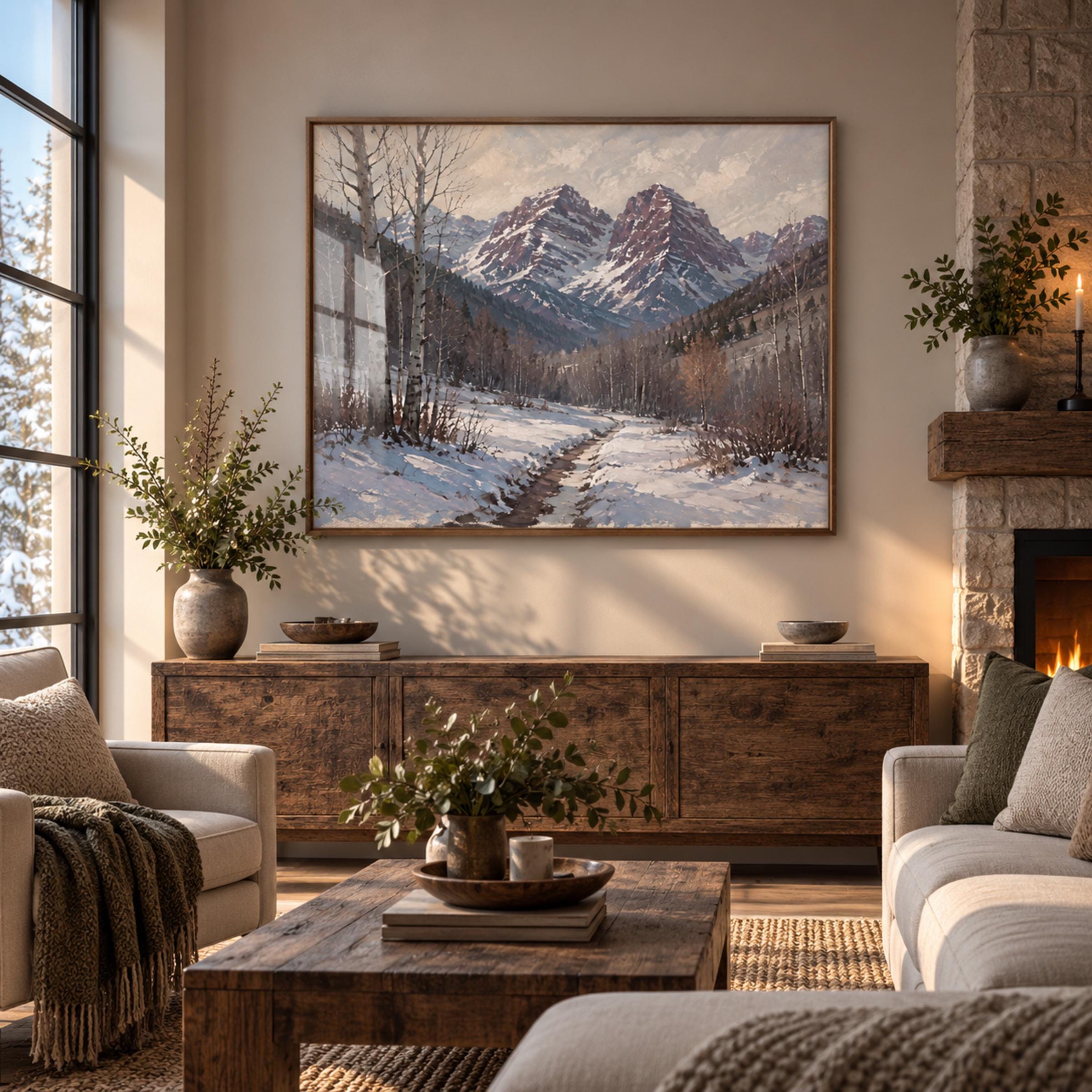 Maroon Bells-Inspired Winter Stream — image 3