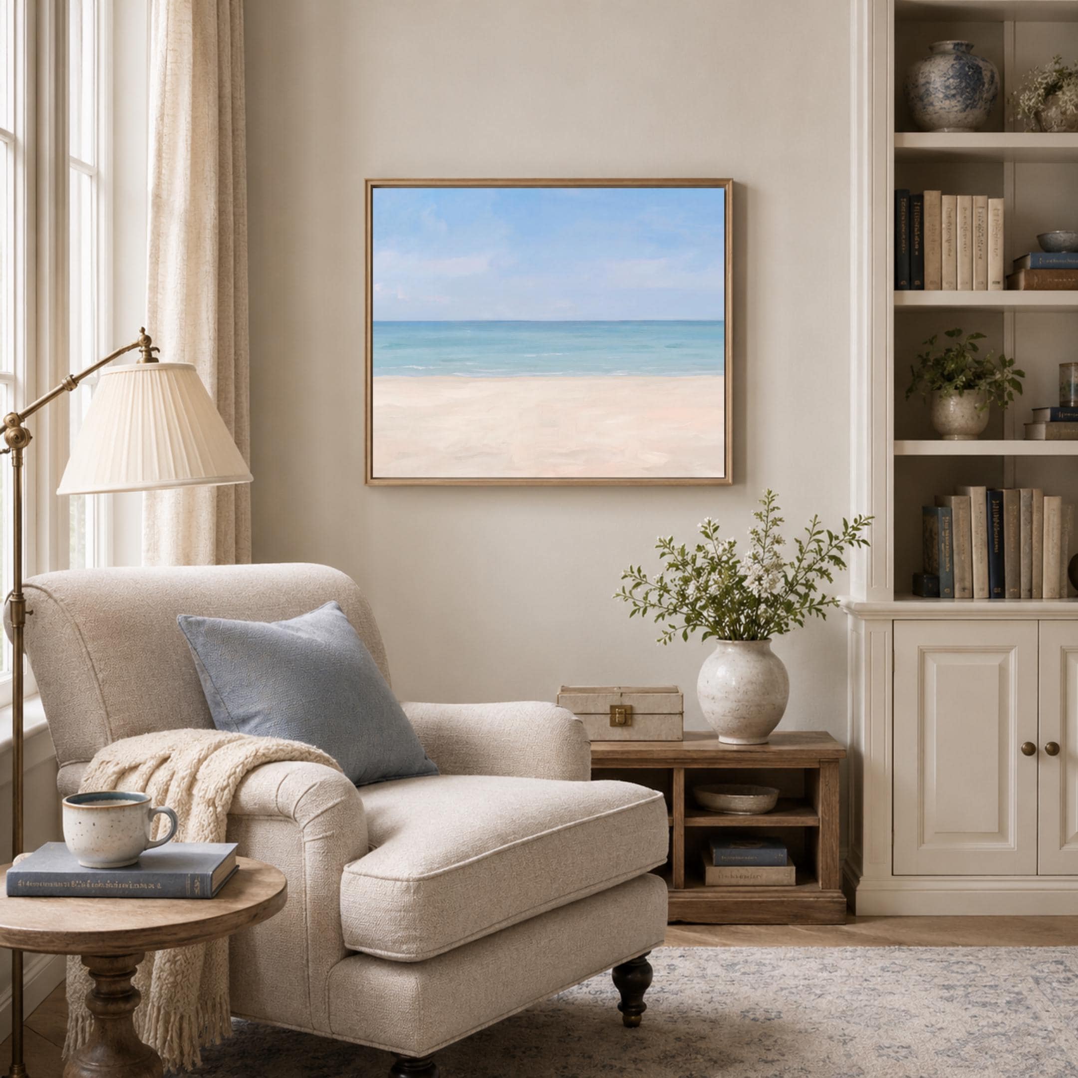 Minimal Coastal Summer Wall Art, Ocean Beach Landscape Print, Neutral Summer Decor (Digital Download) — image 9