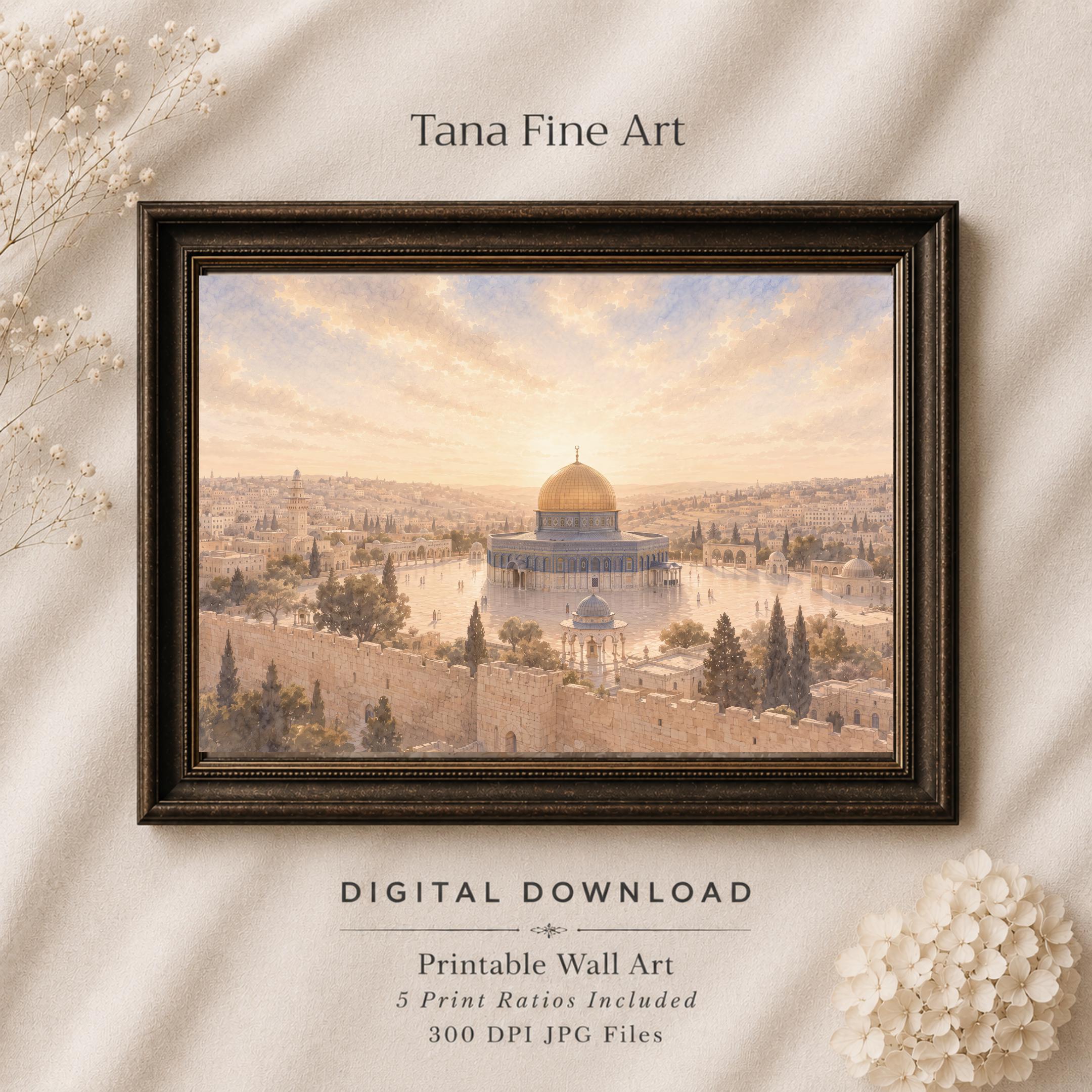 Dome of the Rock Wall Art | Islamic Jerusalem Mosque Inspired Print | Printable Digital Download — image 6
