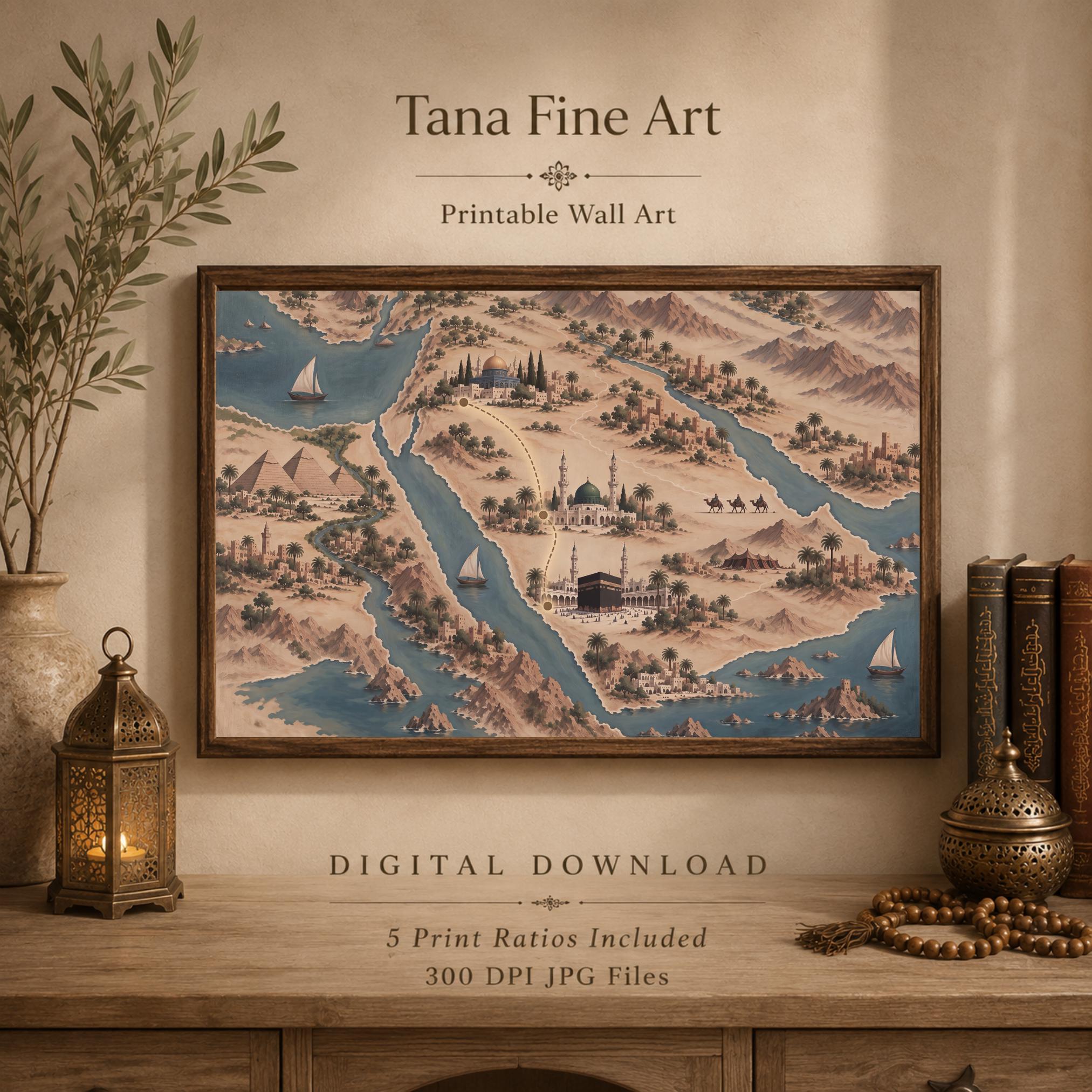 Sacred Landmarks across a Desert Map