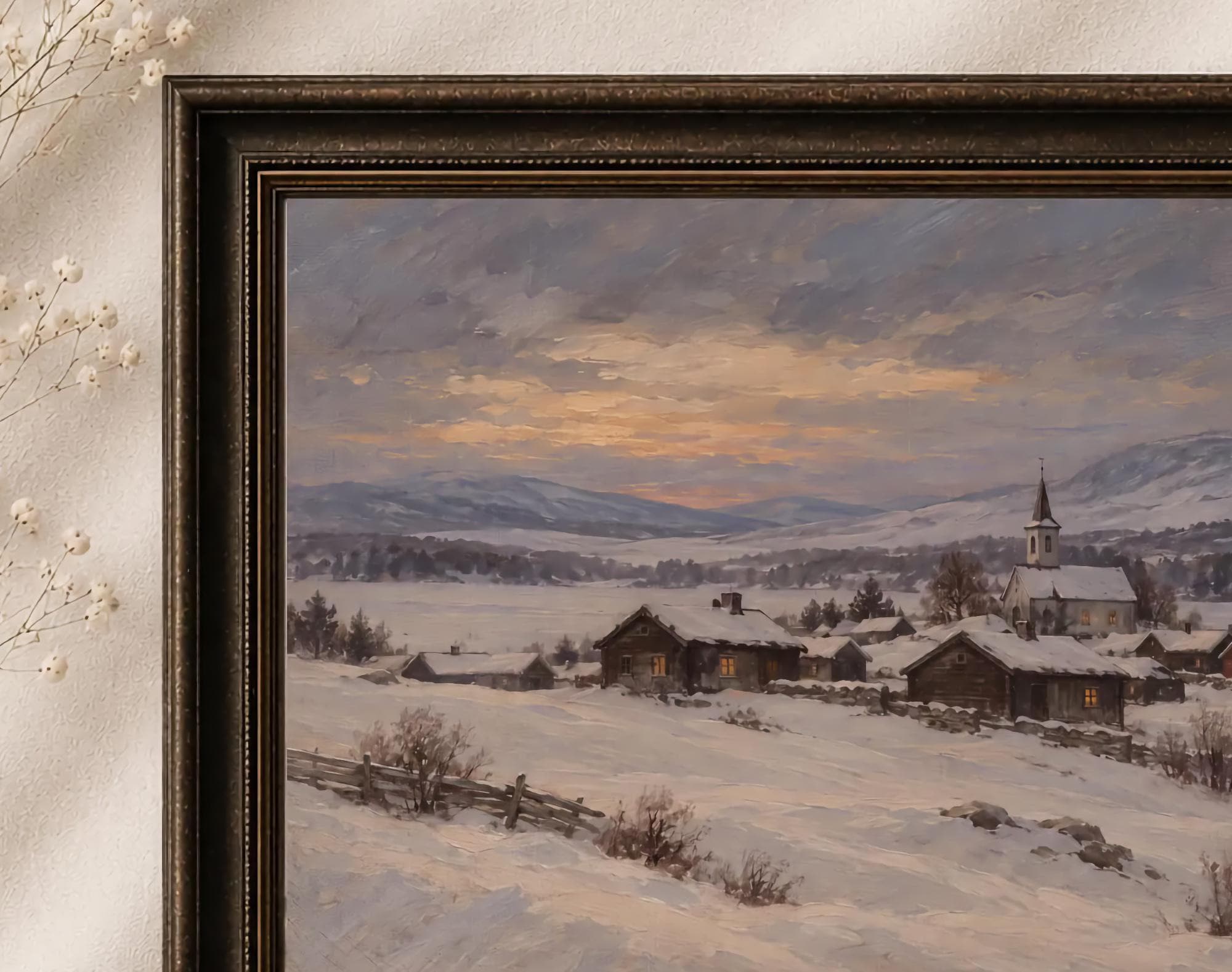 Nordic Winter Village at Dusk — image 2