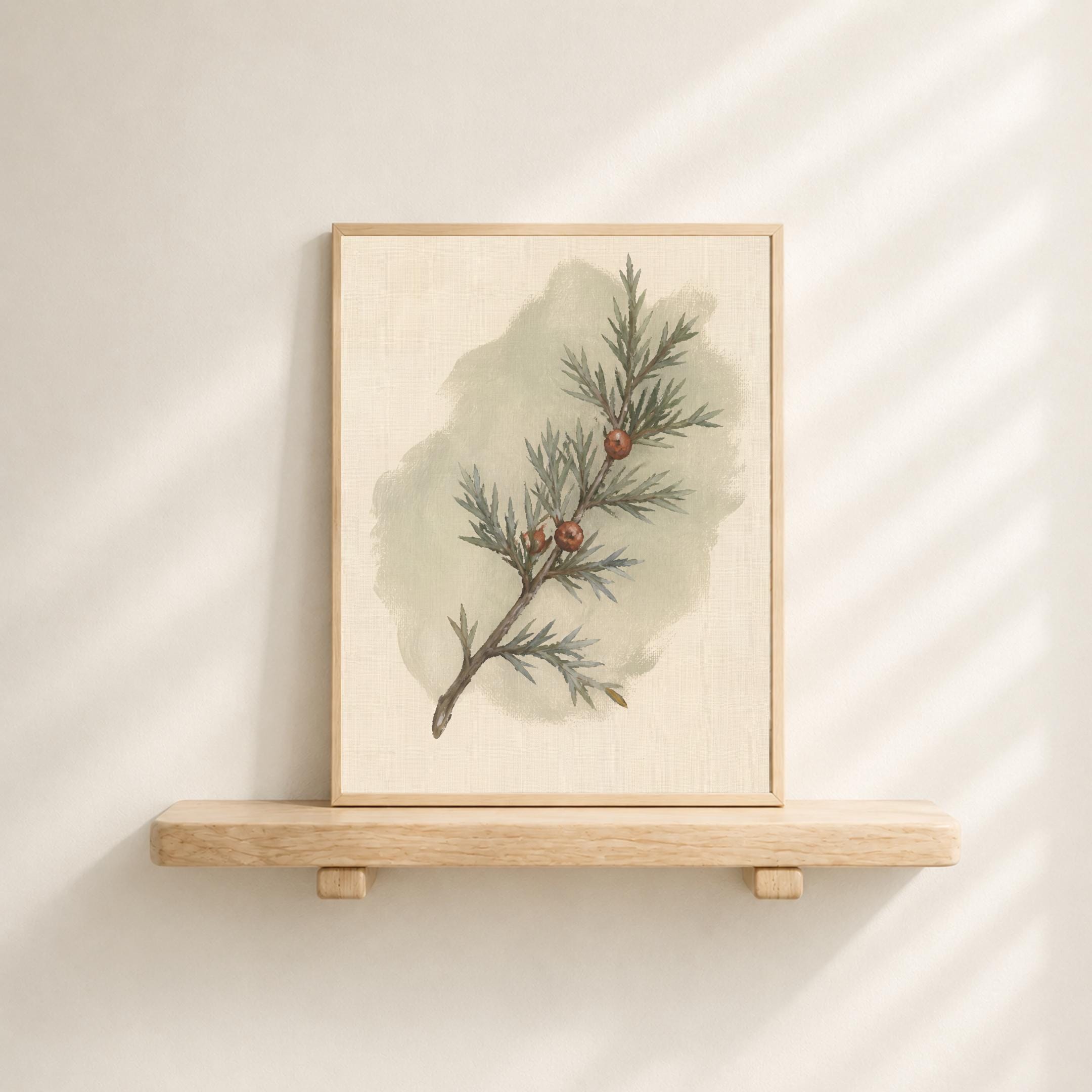 Winter Botanical Wall Art | Evergreen Branch Print | Vintage Nature Digital Download — image 4