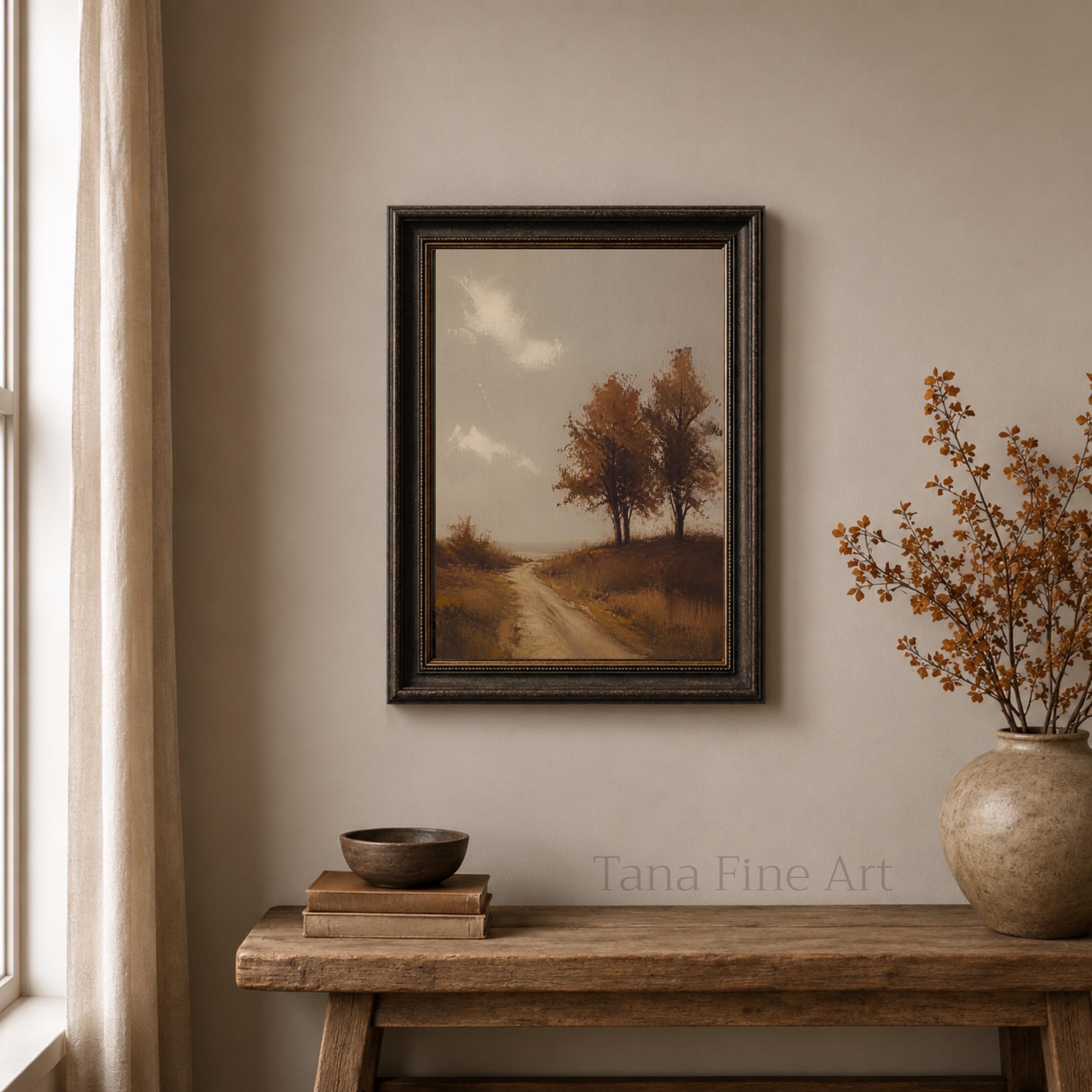 Autumn Country Road Wall Art | Vintage Fall Landscape Print | Rustic Farmhouse Digital Download — image 5