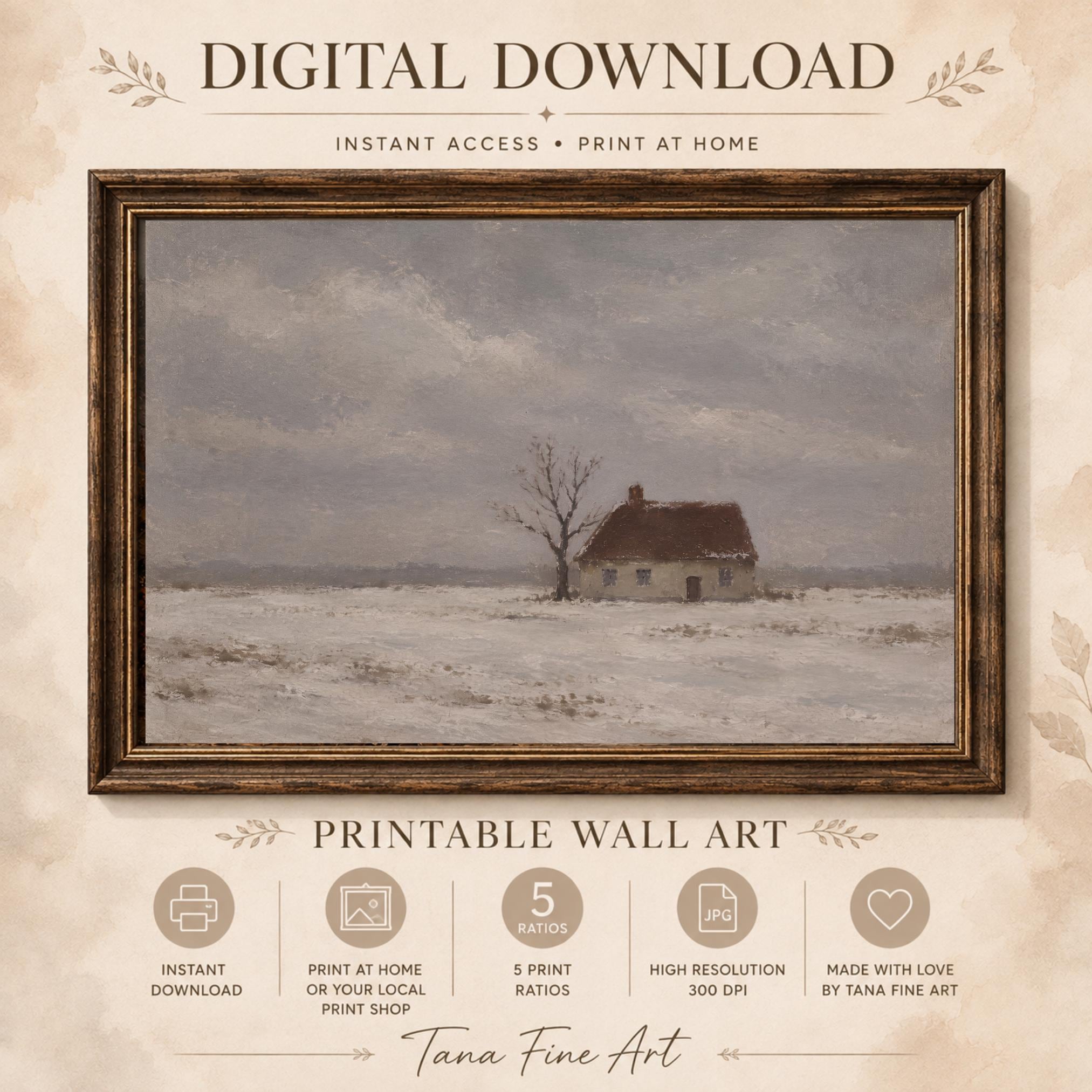 Small Cottage beneath a Winter Sky — image 6