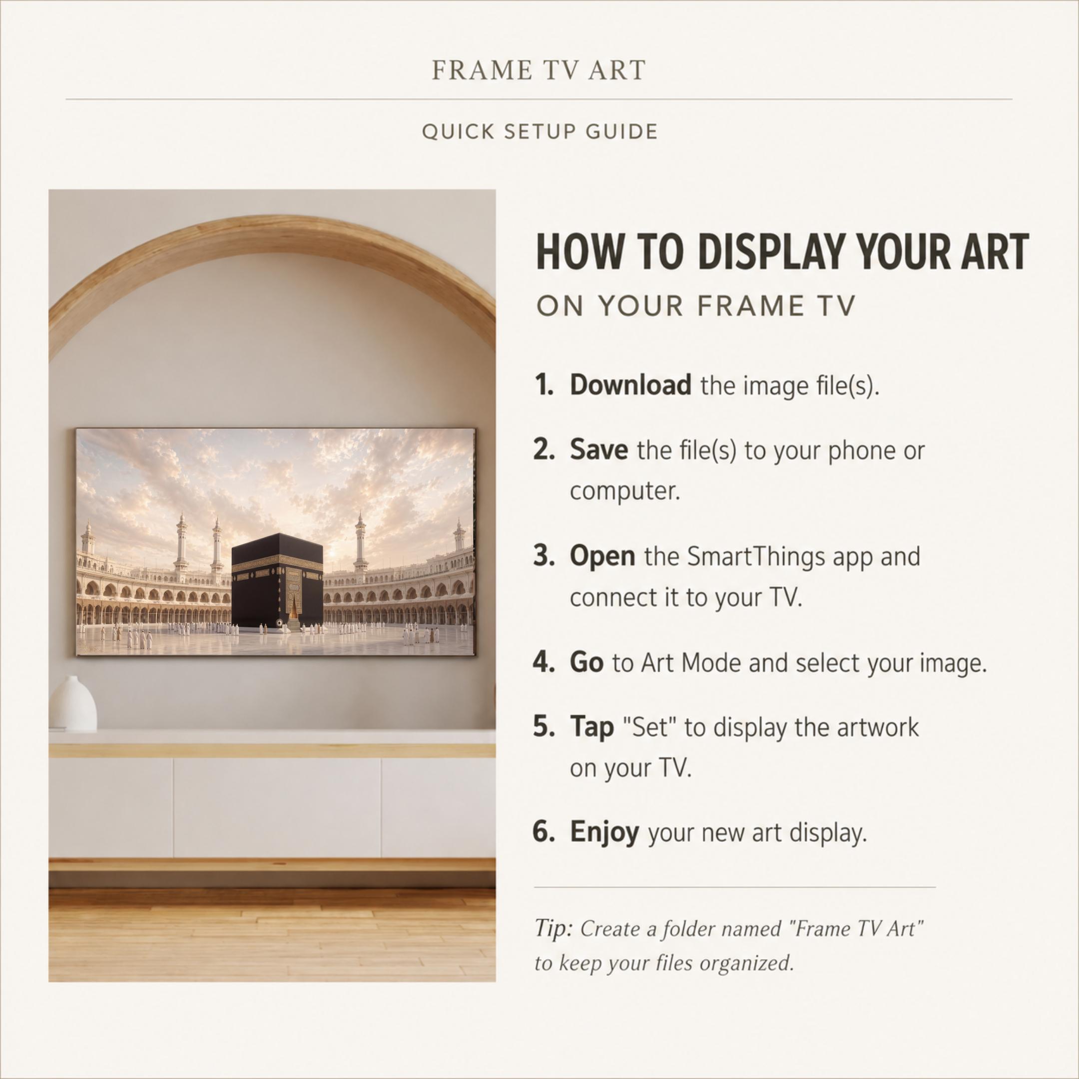 Neutral Kaaba Frame TV Art, Islamic Hajj Digital Download, Samsung Art Mode — image 9
