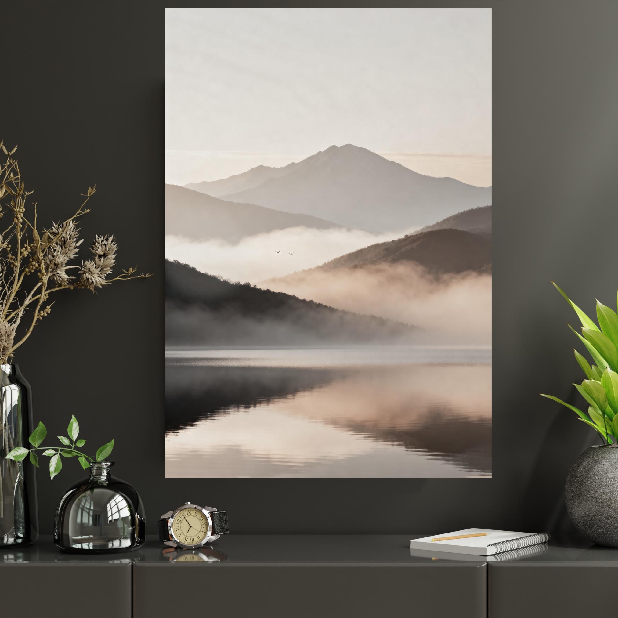 Misty Mountain Lake Printable Wall Art, Neutral Landscape Print, Serene Bedroom Decor Digital Download — image 10