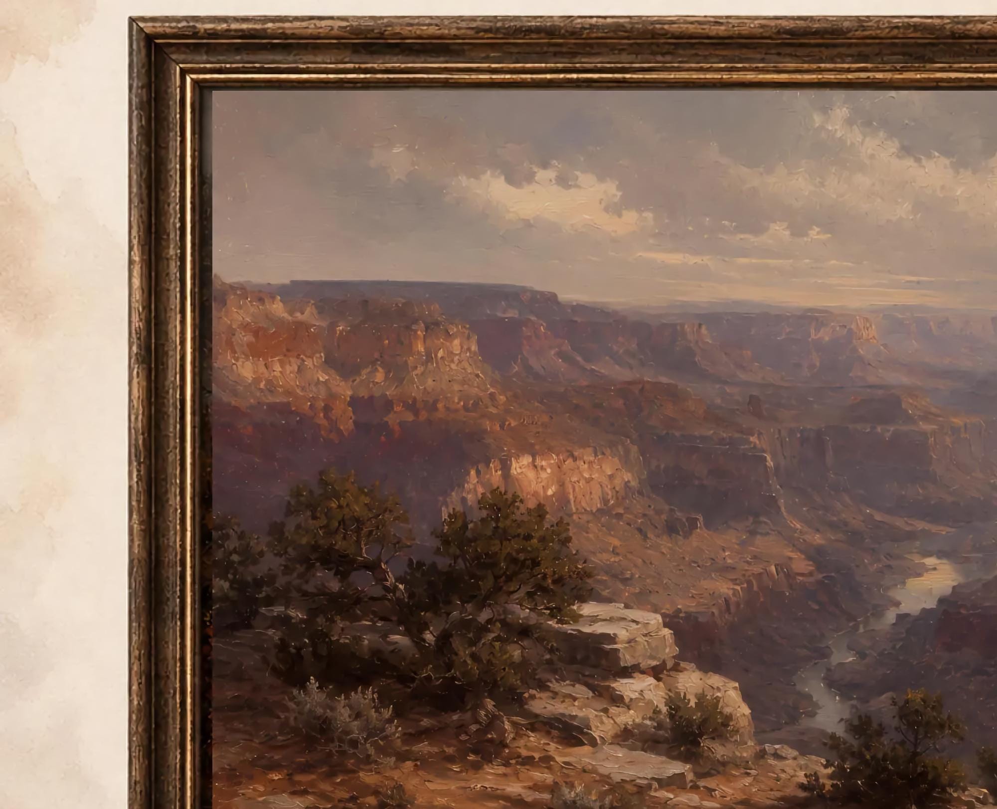 Canyon Landscape Wall Art | Moody Southwest Desert Print | Vintage Grand Canyon Inspired Digital Download — image 2